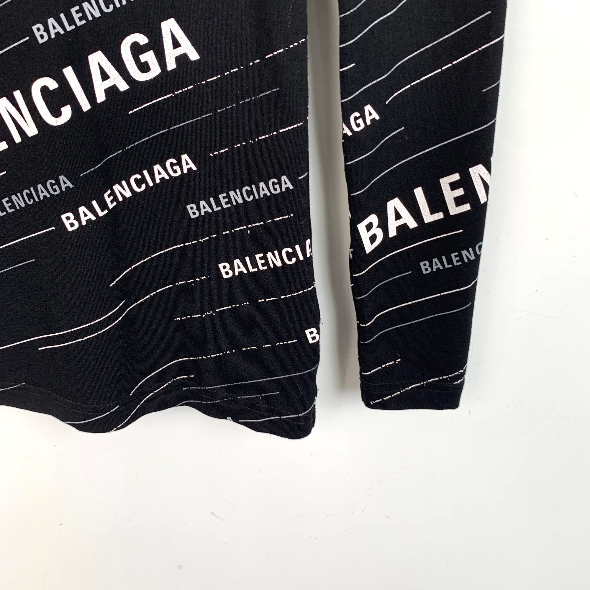 Balenciaga Balenciaga Black All-Over Logo Long-Sleeve Shirt XS Size XS / US 0-2 / IT 36-38 - 4 Thumbnail
