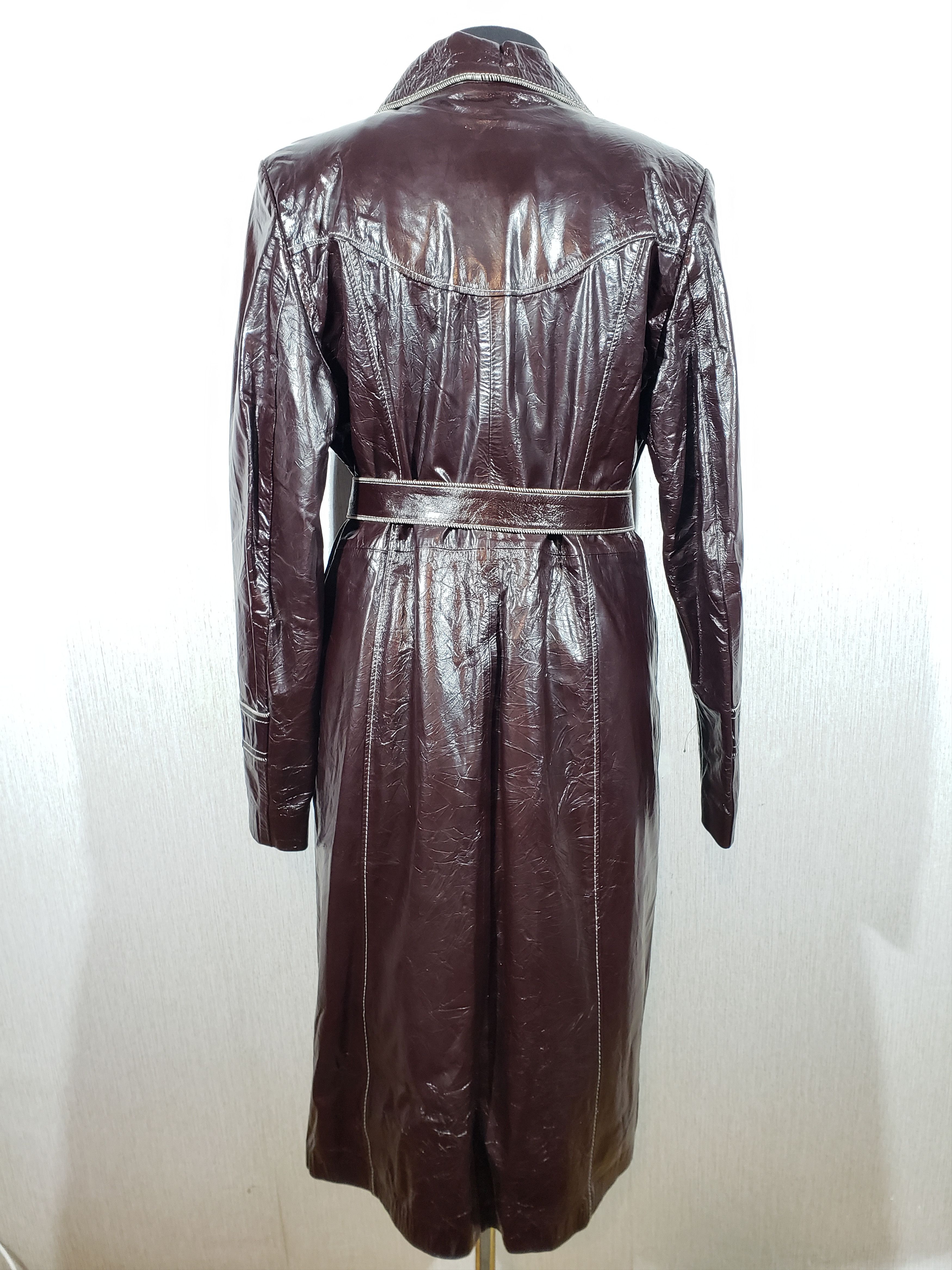 Other Stylish women's brown leather coat with buttons. Size XL / US 12-14 / IT 48-50 - 3 Thumbnail