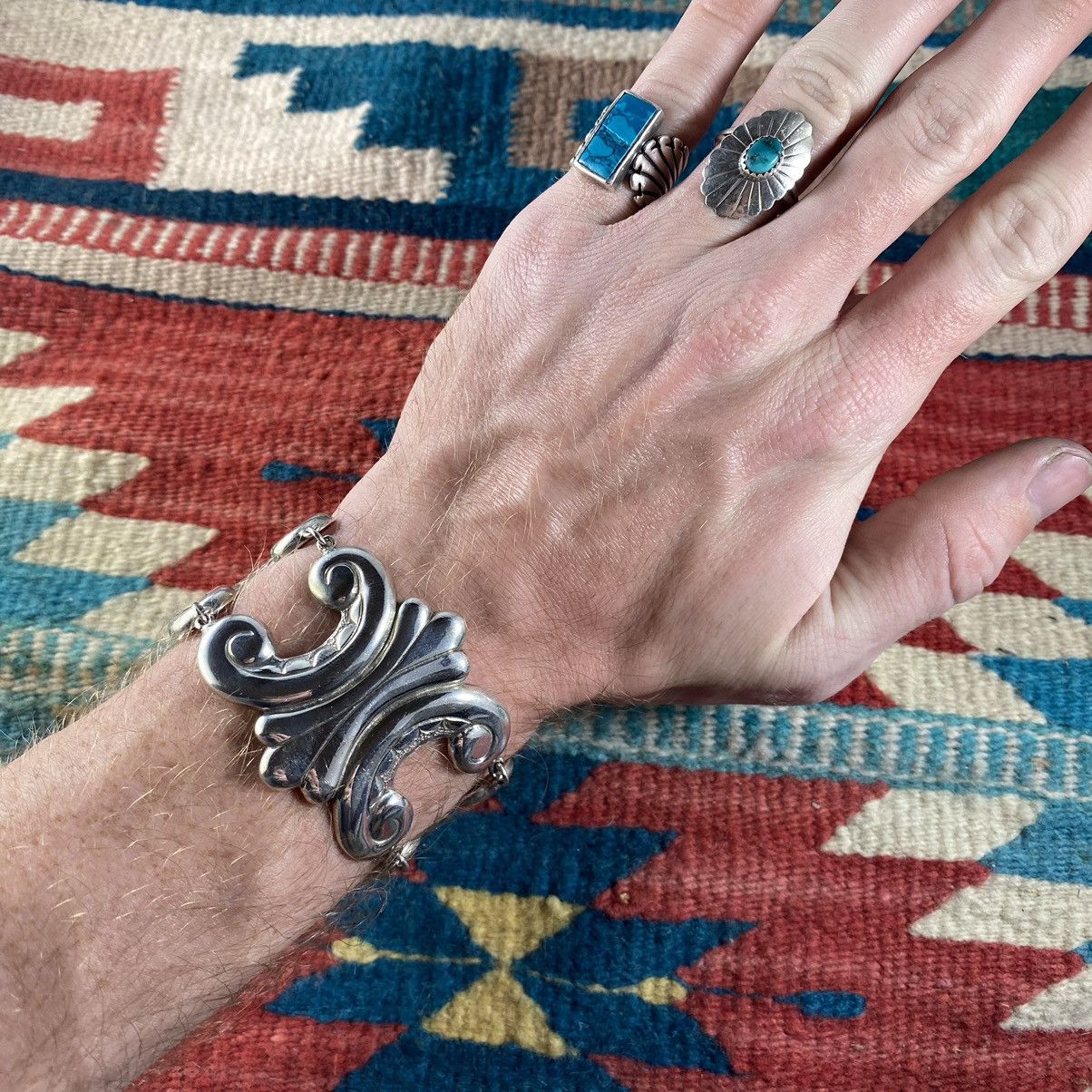 Japanese Brand × Kapital × Vintage Vtg 70s Taxco Sterling Silver Gothic Fluer Link Cuff Grunge Size ONE SIZE - 11 Thumbnail