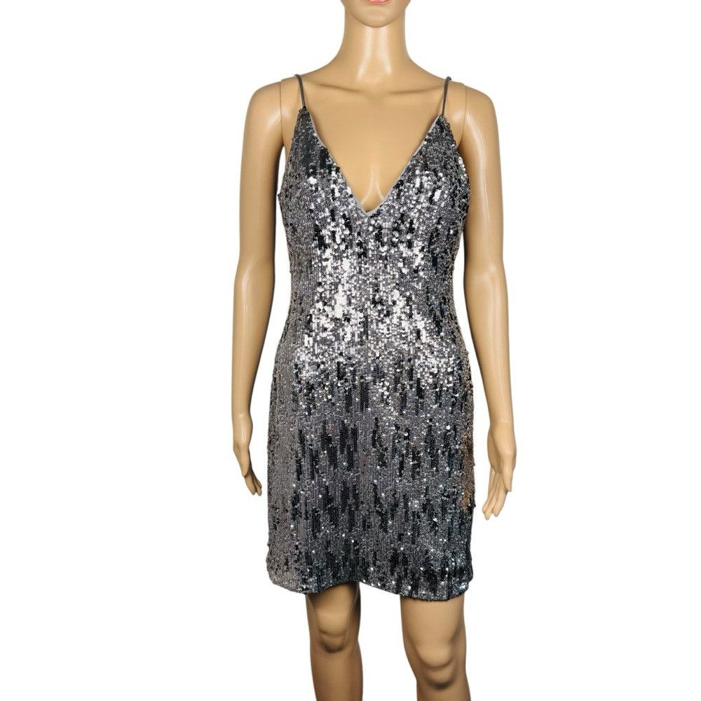 Ramy Brook NWT New $495 Ramy Brook Silver Sequin Lila Mini Dress Size Size M / US 6-8 / IT 42-44 - 1 Thumbnail