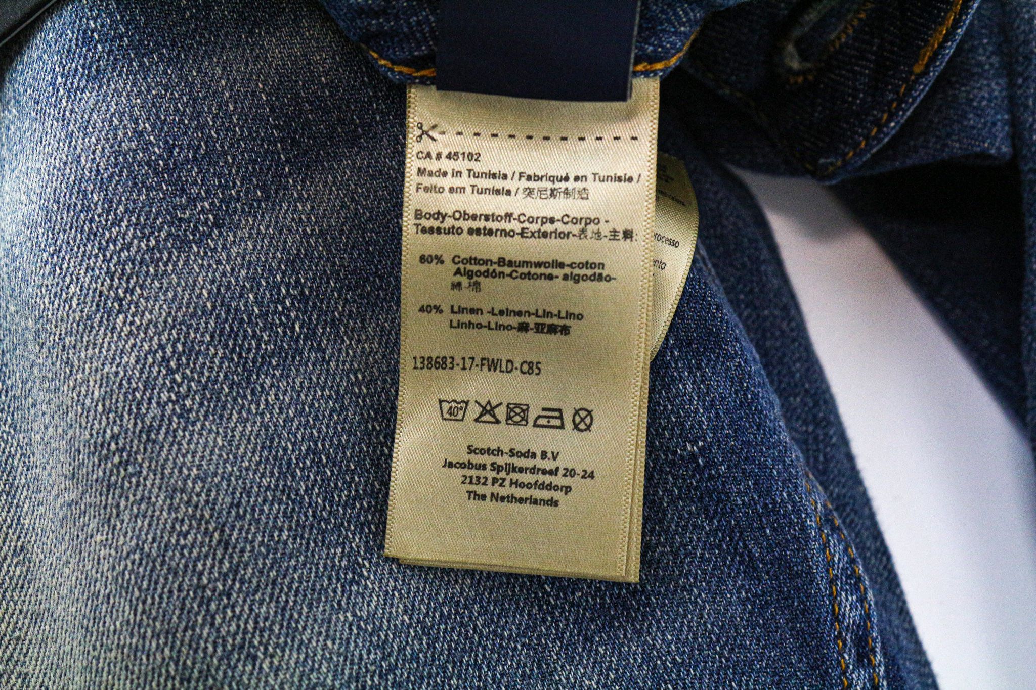 Scotch & Soda BANDIT W28/L30 Blue Cotton Linen Distress Slim Jeans 75634 Size 28" / US 6 / IT 42 - 7 Thumbnail