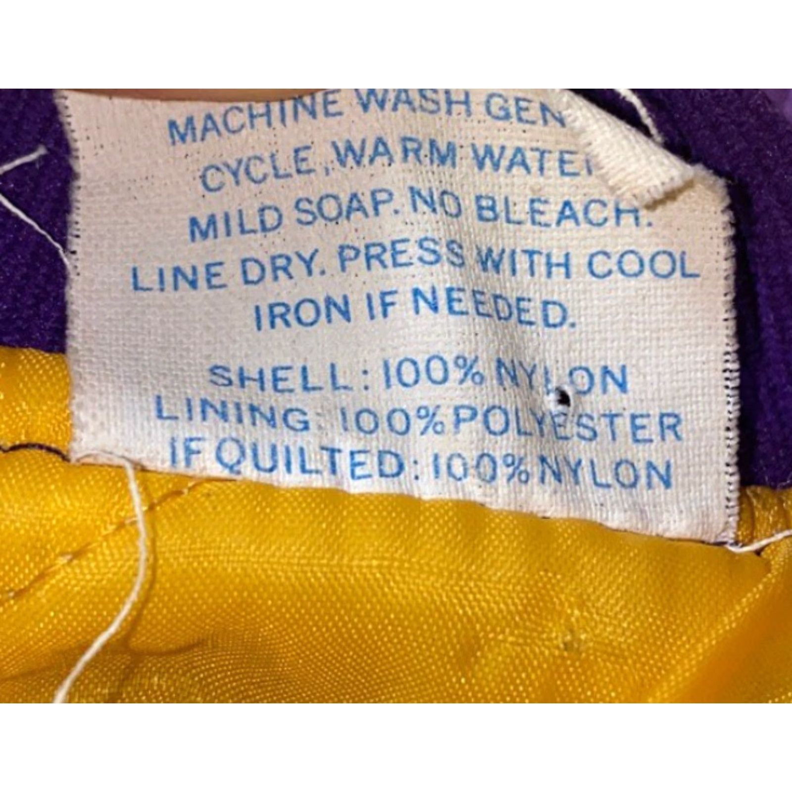 Vintage VINTAGE Howe Jacket Mens Purple/Yellow Quilt Lined Snap Button XL Yellow Regular Nylon Coat Size US XL / EU 56 / 4 - 8 Thumbnail