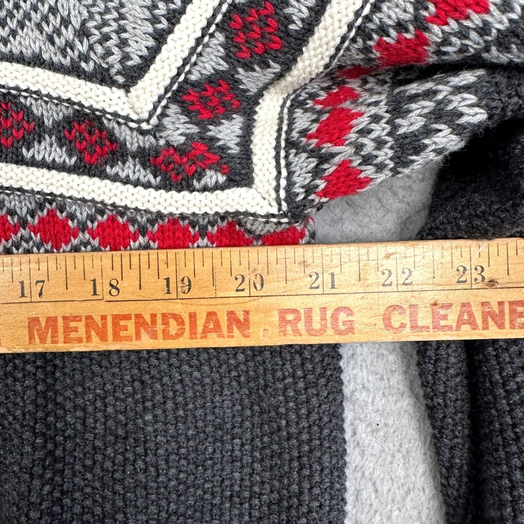 Izod IZOD Sweater Men M Gray Fair Isle 1/4 Zip Mock Neck Pullover Long Sleeve Knit Size US M / EU 48-50 / 2 - 7 Thumbnail