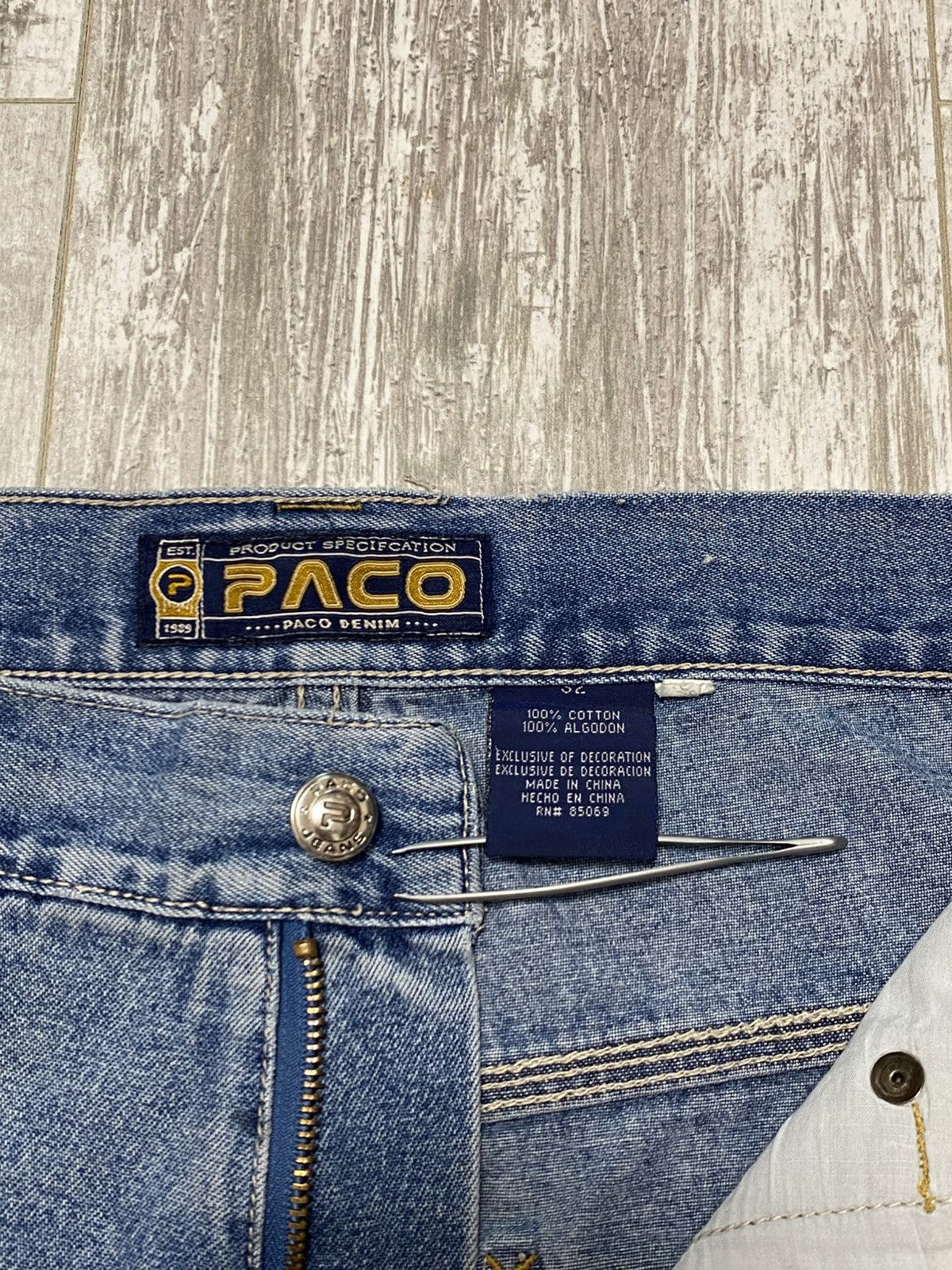 Vintage 💥VINTAGE PACO DISTRESSED DENIM SHORTS BAGGY Size US 32 / EU 48 - 4 Thumbnail
