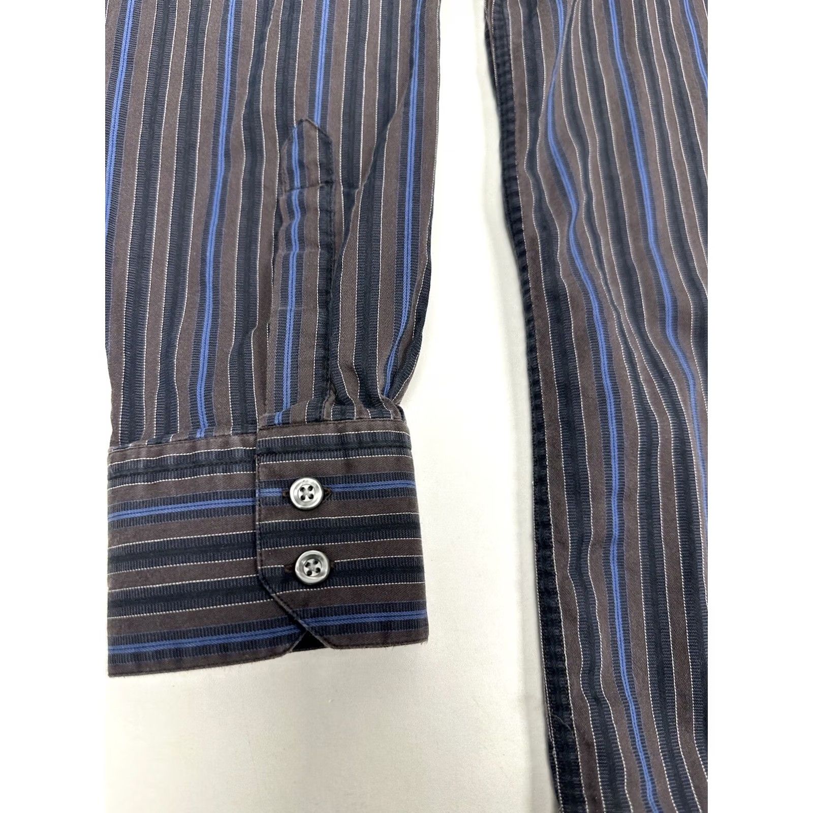 Liz Claiborne Claiborne Button Shirt Long Sleeve Striped Cotton Modern Fit Men's Adult Sz 2XL Size US XXL / EU 58 / 5 - 4 Thumbnail