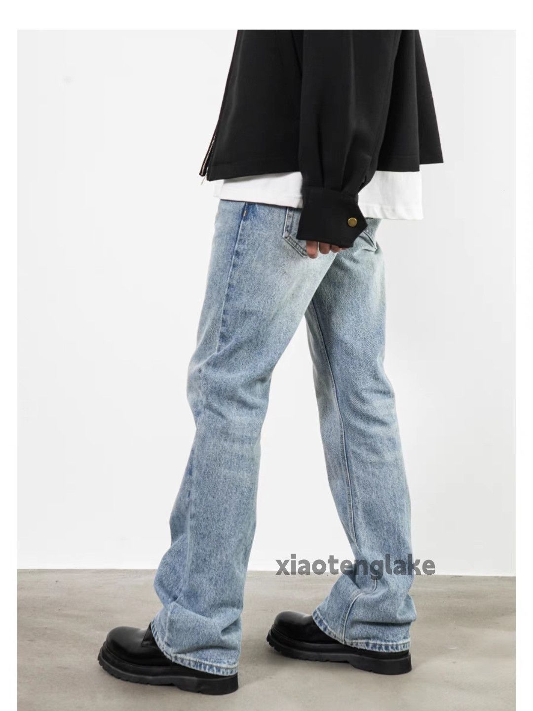 Designer Unisex washed faded cleanfit yuppie y2k hiphop jeans Size US 28 / EU 44 - 2 Thumbnail