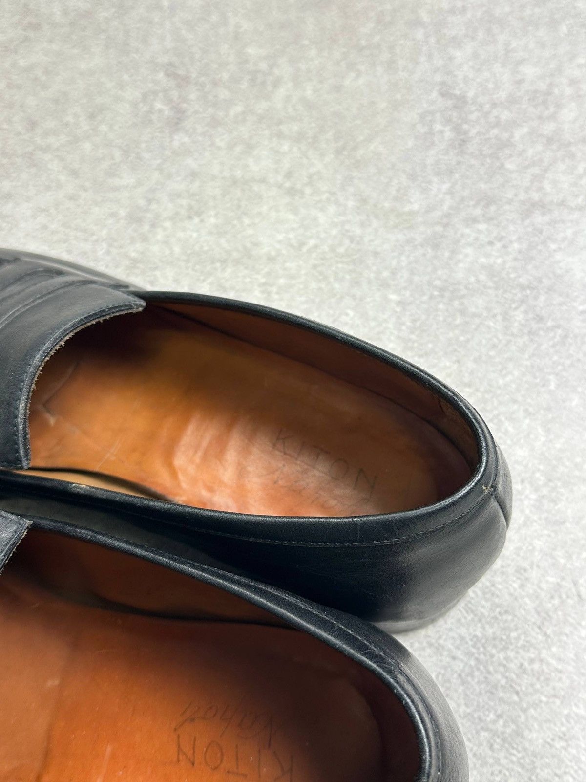 Kiton Kiton Hand Made Leather Loafers Mens Black US11 Size US 11 / EU 44 - 4 Thumbnail