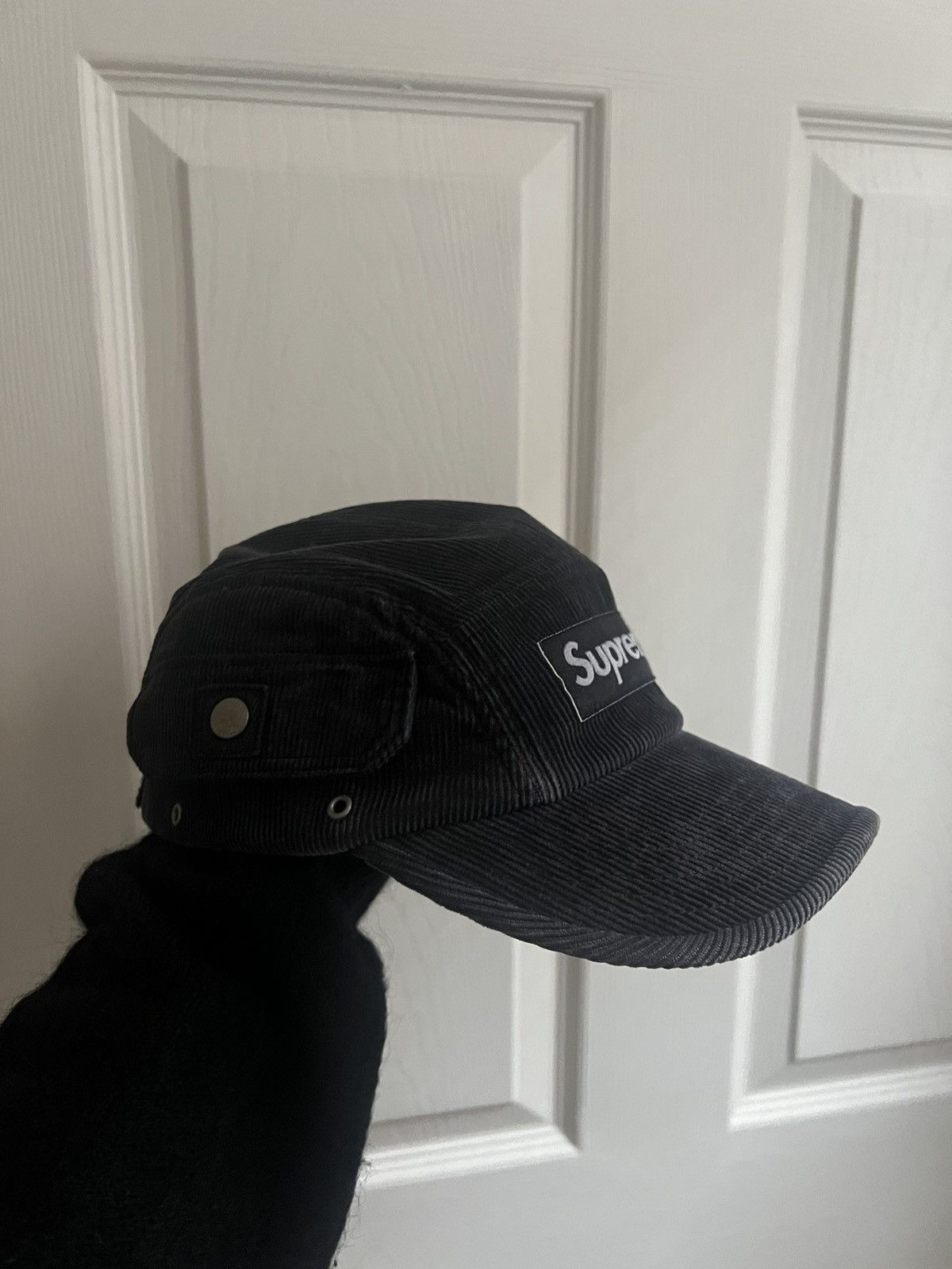 Supreme Corduroy Pocket Camp Cap Black