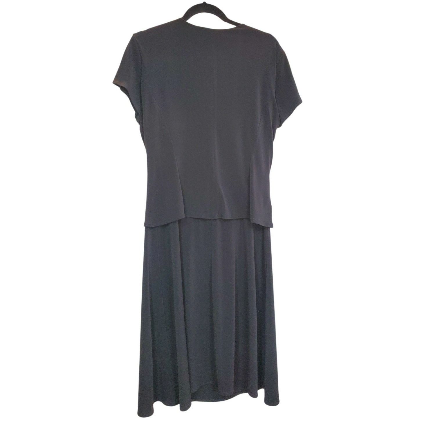 Other Espresso Black Midi Buckle Accent Short Sleeve Dress Size 16 Size XXL / US 16-18 / IT 52-54 - 2 Thumbnail