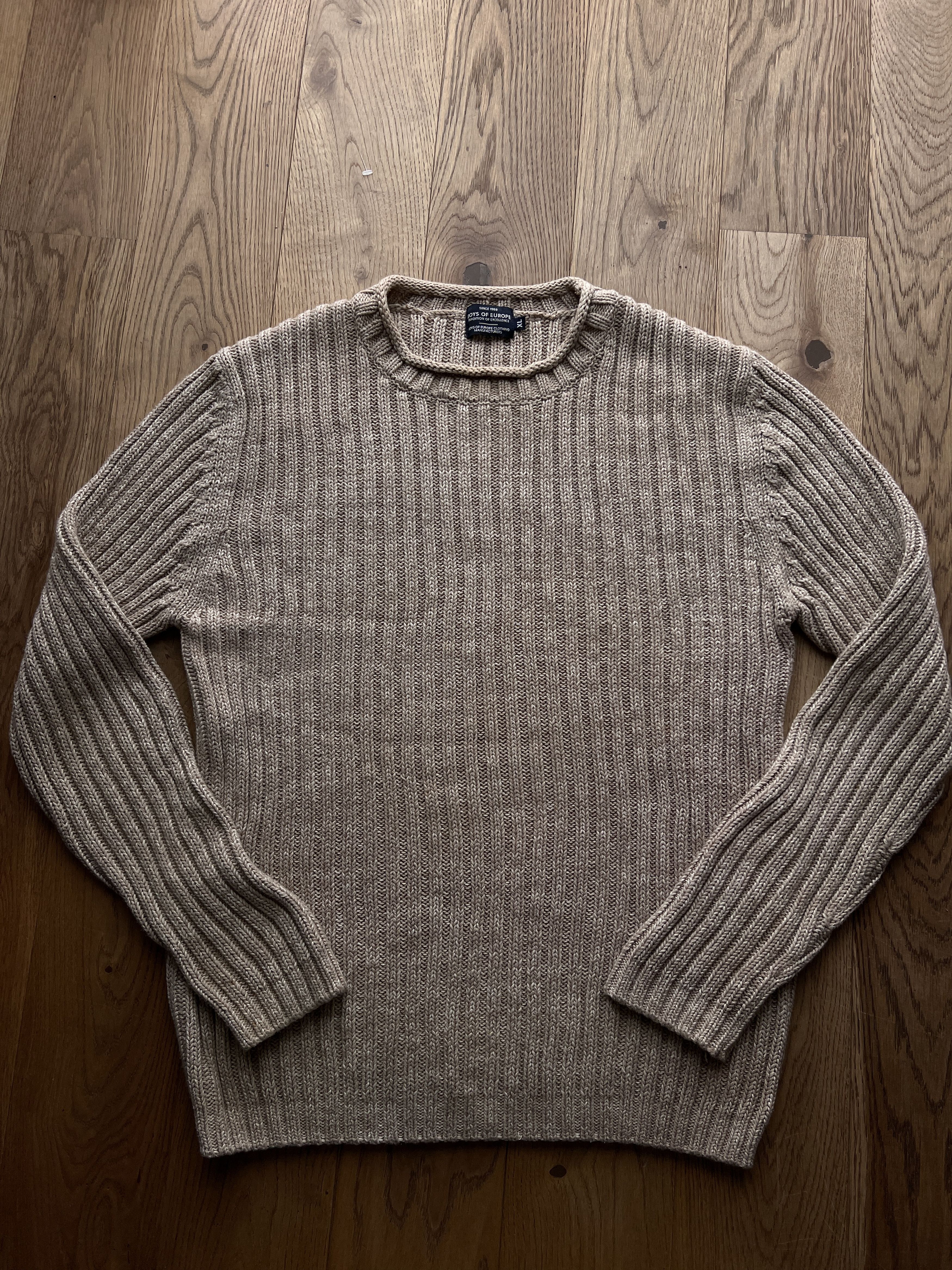 Vintage Y2K ribbed knit sweater vintage 2000s japanese striped baggy Size US XL / EU 56 / 4 - 1 Thumbnail