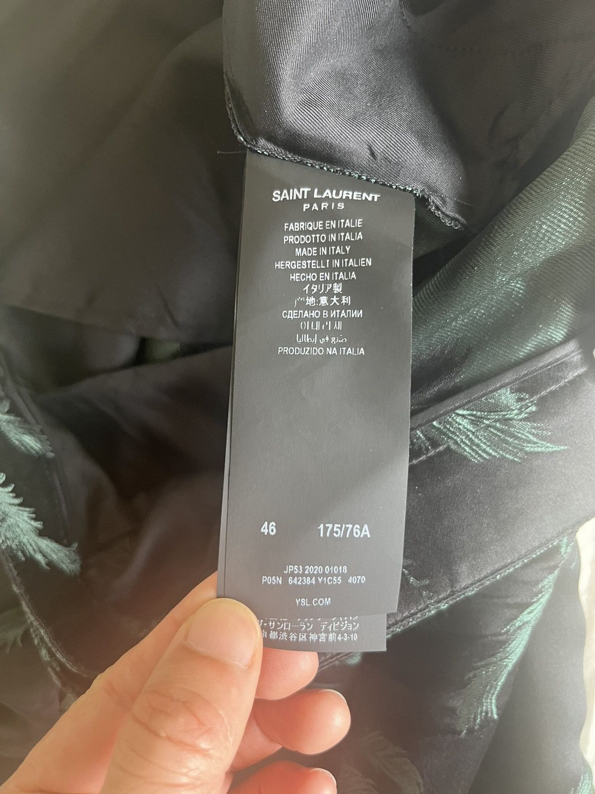 Saint Laurent Paris shawl lapel silk jacquard jacket and pants Size 46R - 15 Thumbnail