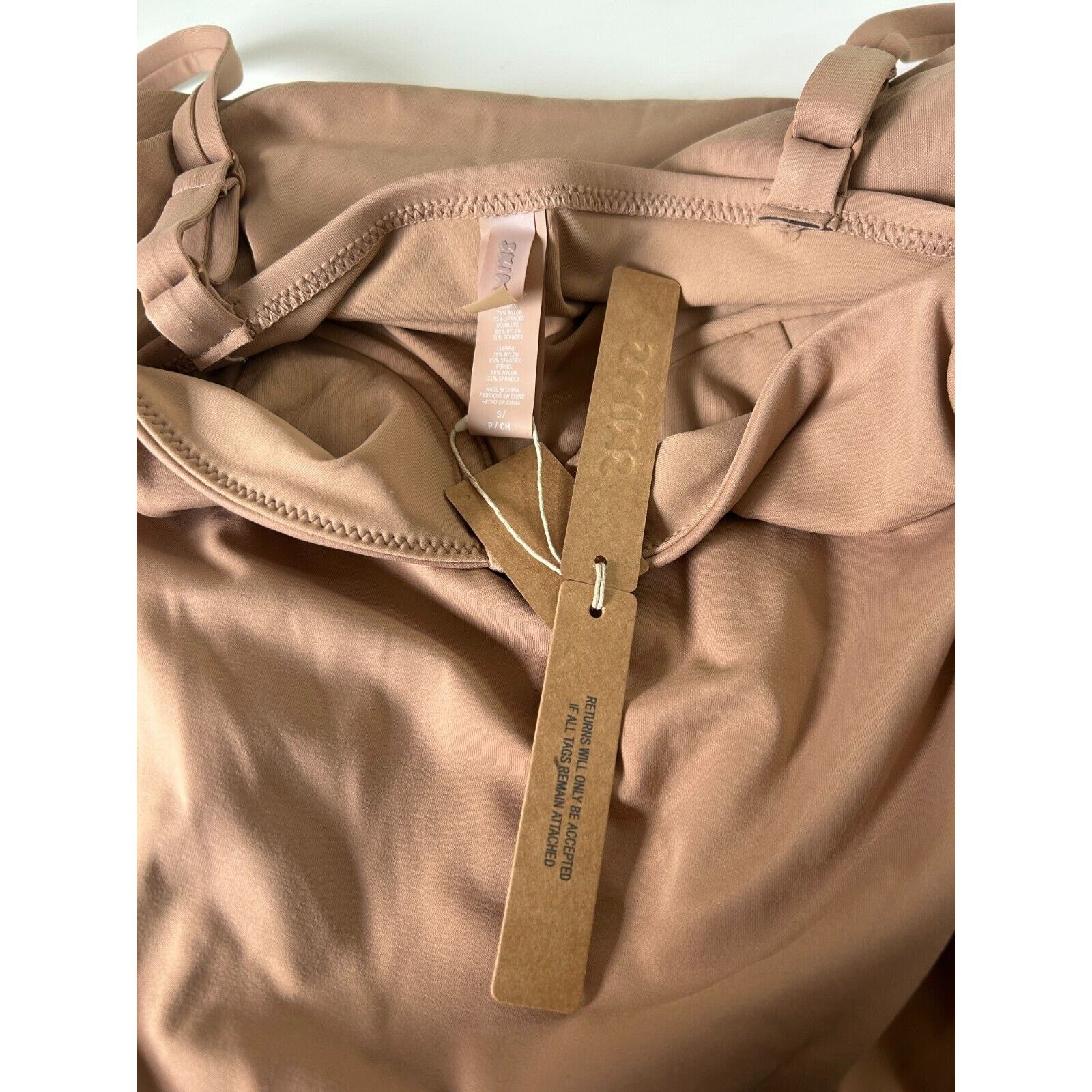 SKIMS NWT Skims Sienna Tan Sculpting Ruched One Piece Swim Dress S Size ONE SIZE - 10 Thumbnail