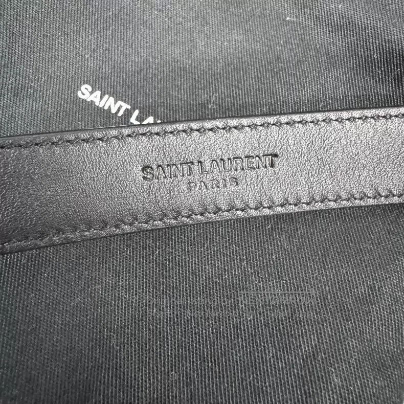Saint Laurent Paris Saint Laurent Paris Black Crocodile Pattern Gold Buckle Be Size ONE SIZE - 7 Thumbnail