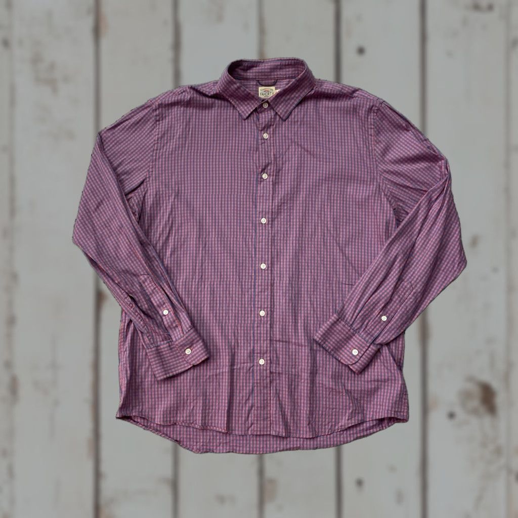 Faherty Faherty Shirt Mens XL Pink Blue Gingham Button Down Casual Size US XL / EU 56 / 4 - 1 Thumbnail
