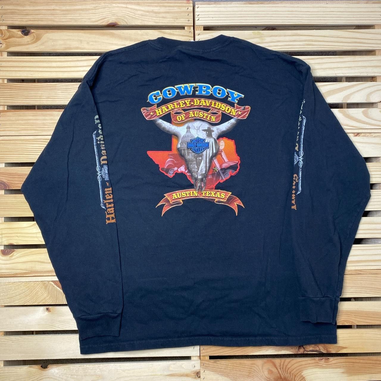 Harley Davidson Vintage Harley Davidson Austin, TX Black Biker Tee Size XL Size US XL / EU 56 / 4 - 2 Thumbnail