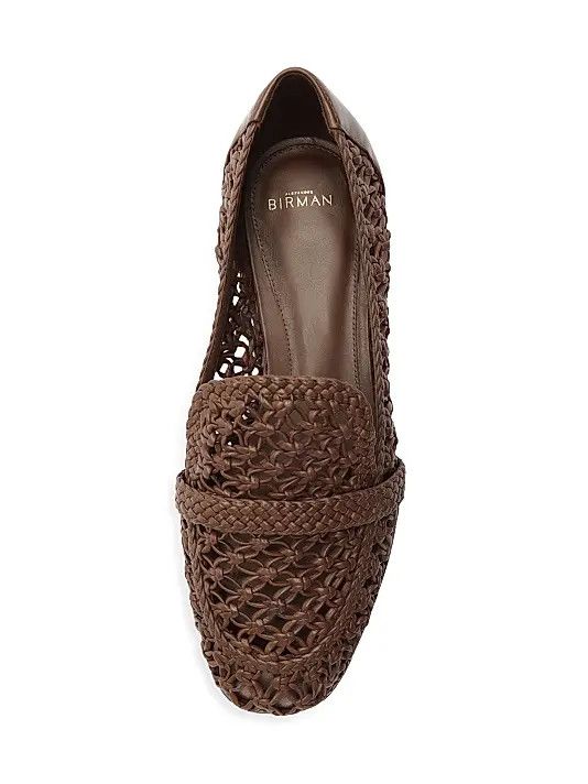 Alexandre Birman os11x1225 Jane Tresse Woven Leather Loafers in Rich Brown Size US 7 / IT 37 - 9 Thumbnail