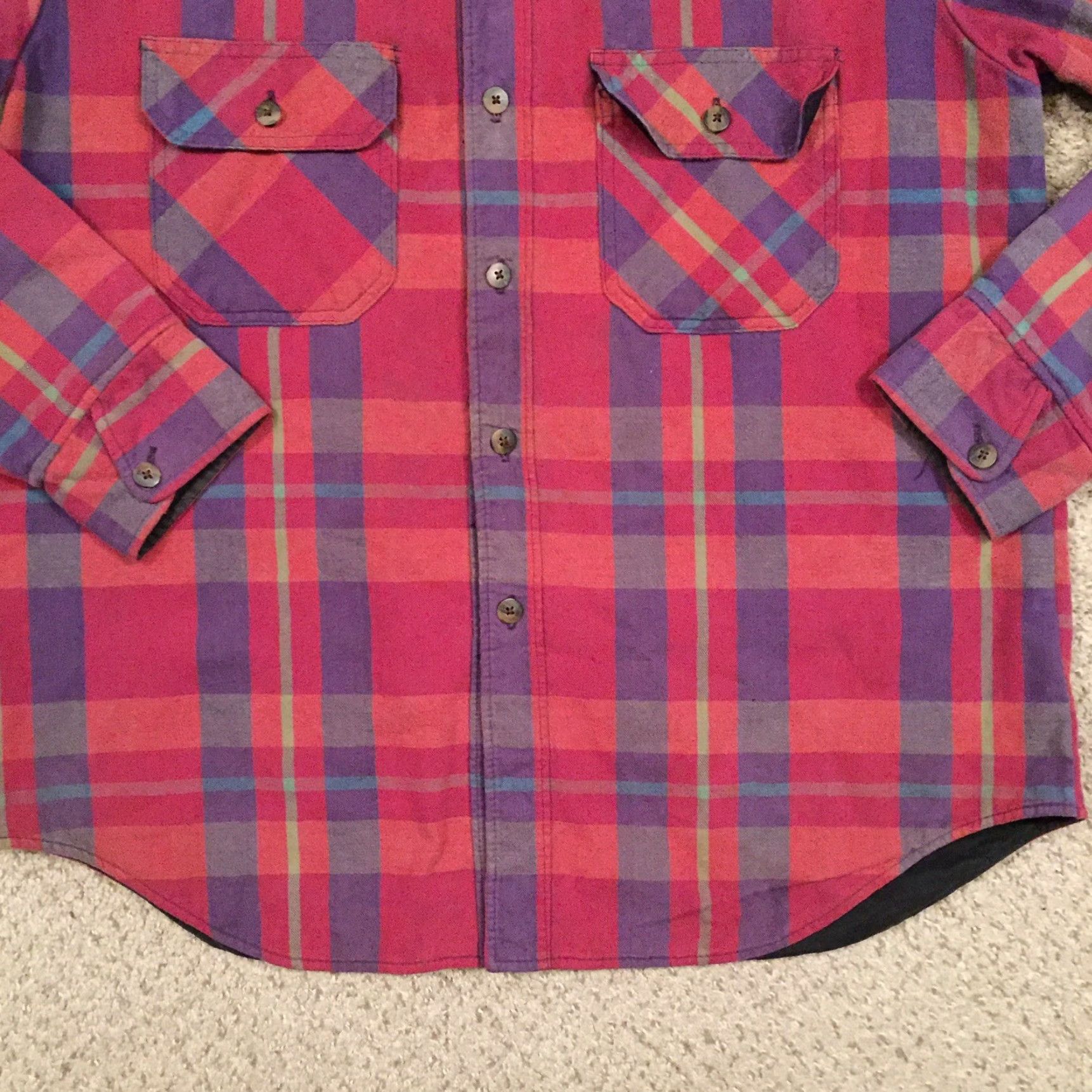Vintage VINTAGE Woolrich Shirt Mens L Red Plaid Long Sleeve Button-Up Lined Size US L / EU 52-54 / 3 - 3 Thumbnail