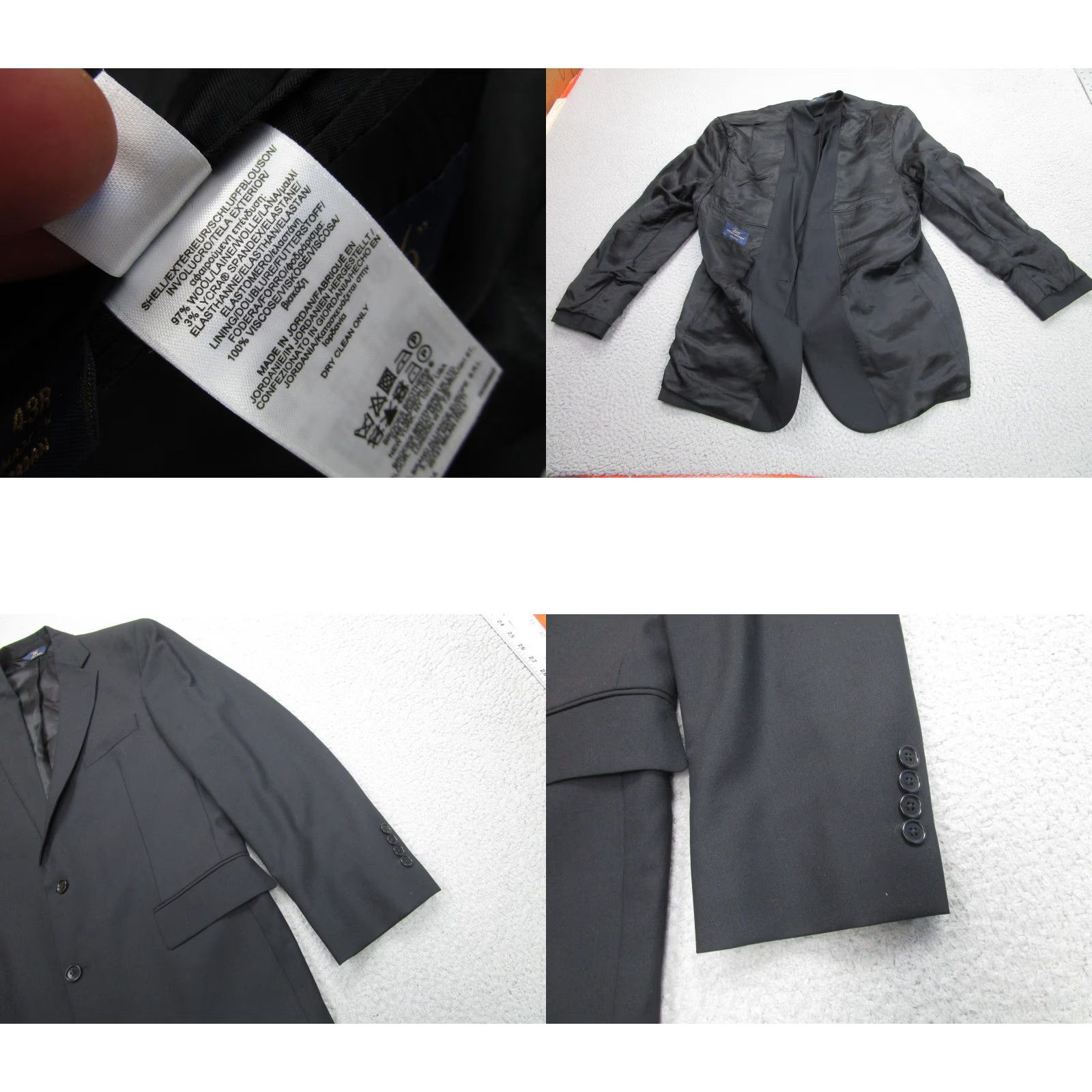 Brooks Brothers VINTAGE? (No) Brooks Brothers 346 Suit Blazer Mens 43R Black Wool Stretch 2 Button Jacket Size 46R - 8 Thumbnail
