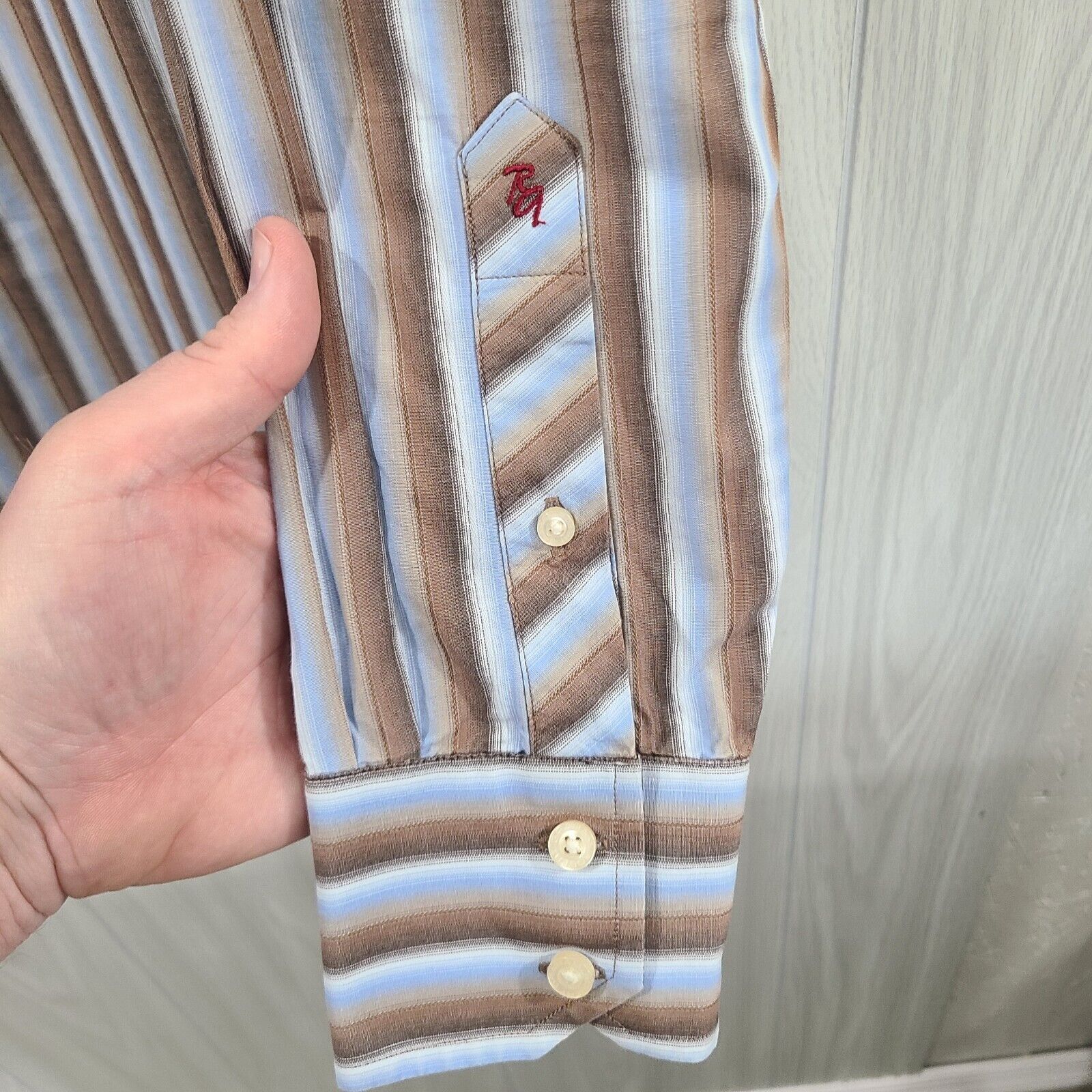 Robert Graham Robert Graham Striped Men's Dress Button Down Shirt Size L Size US L / EU 52-54 / 3 - 3 Thumbnail