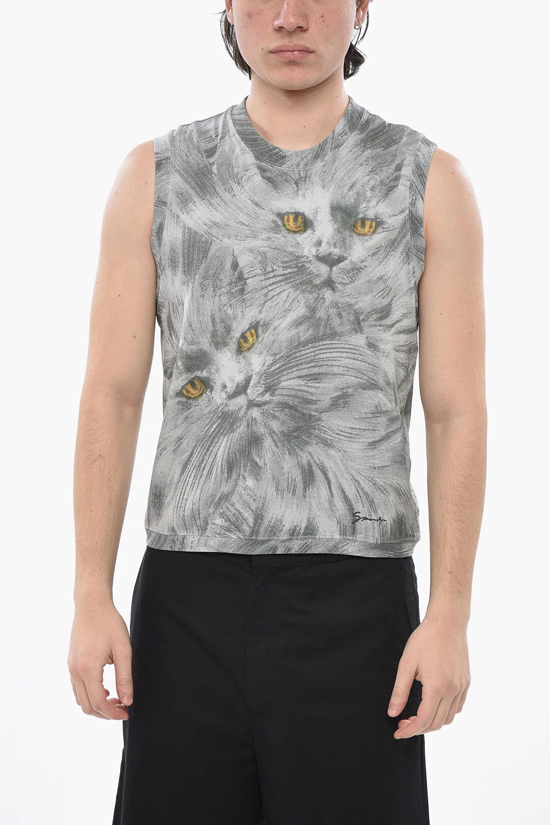 Givenchy og1mm0326 Printed Cotton Tank Top in Grey Size US L / EU 52-54 / 3 - 1 Thumbnail