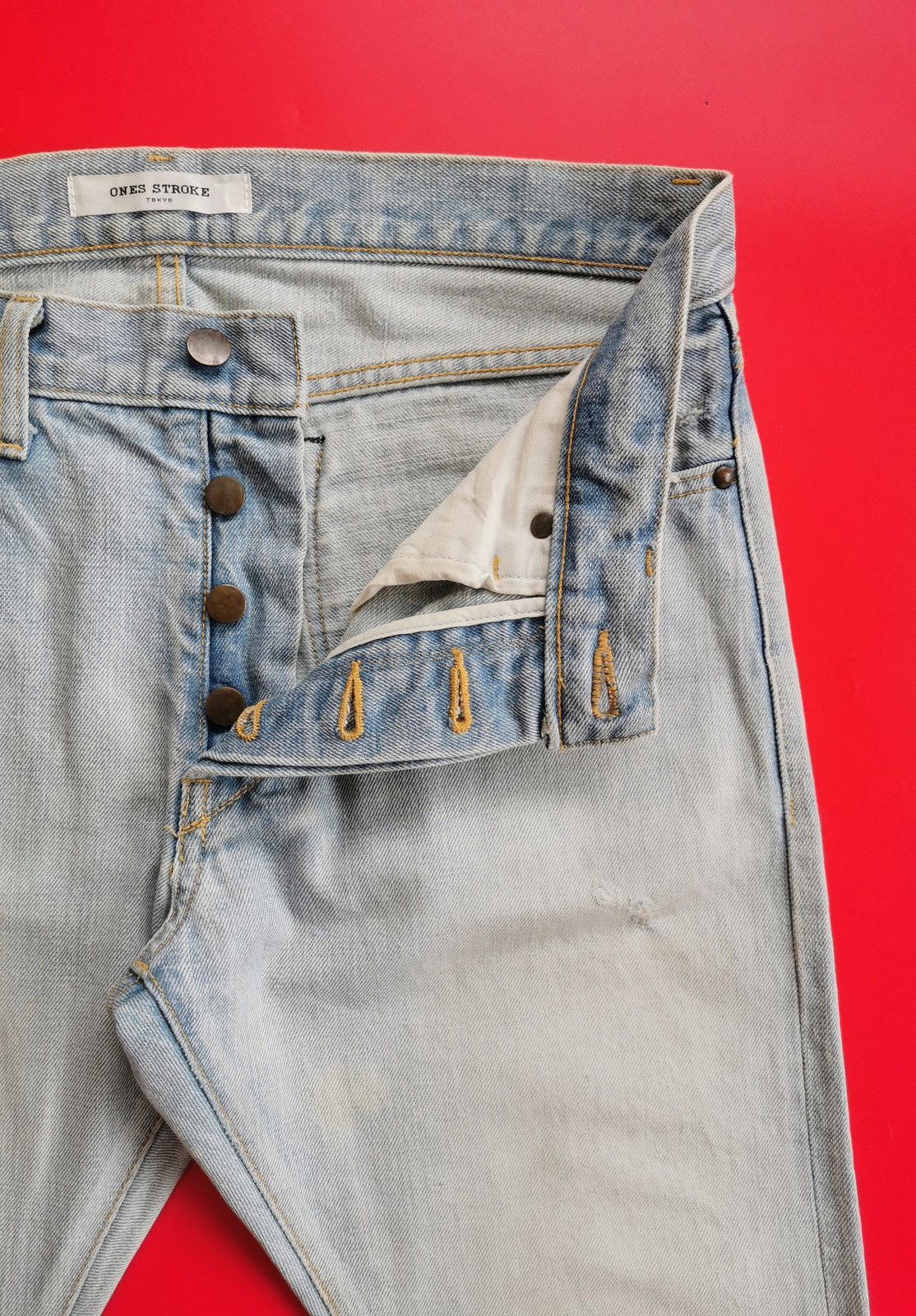 ONES STROKE Ones Stroke Tokyo Selvedge Destroyed Thrashed Jeans Kith Size US 32 / EU 48 - 6 Thumbnail