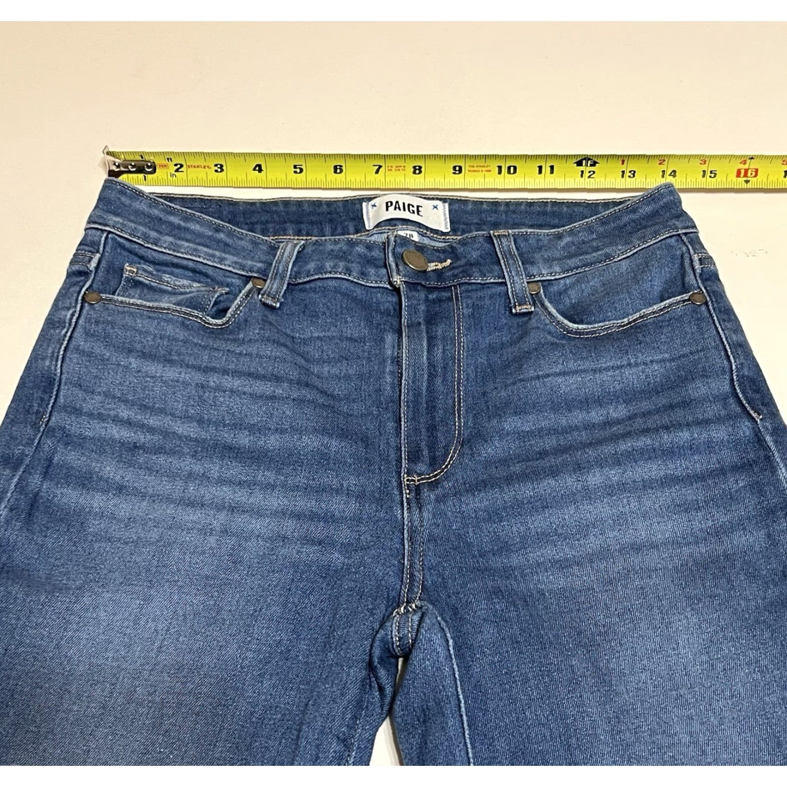 Paige Paige Jeans Womens 28x31 Blue High Rise Bell Canyon Flared Denim Med Wash Boho Jeans Flared Womens 28 Denim Bell Canyon Boho Paige Size 28" / US 6 / IT 42 - 3 Thumbnail