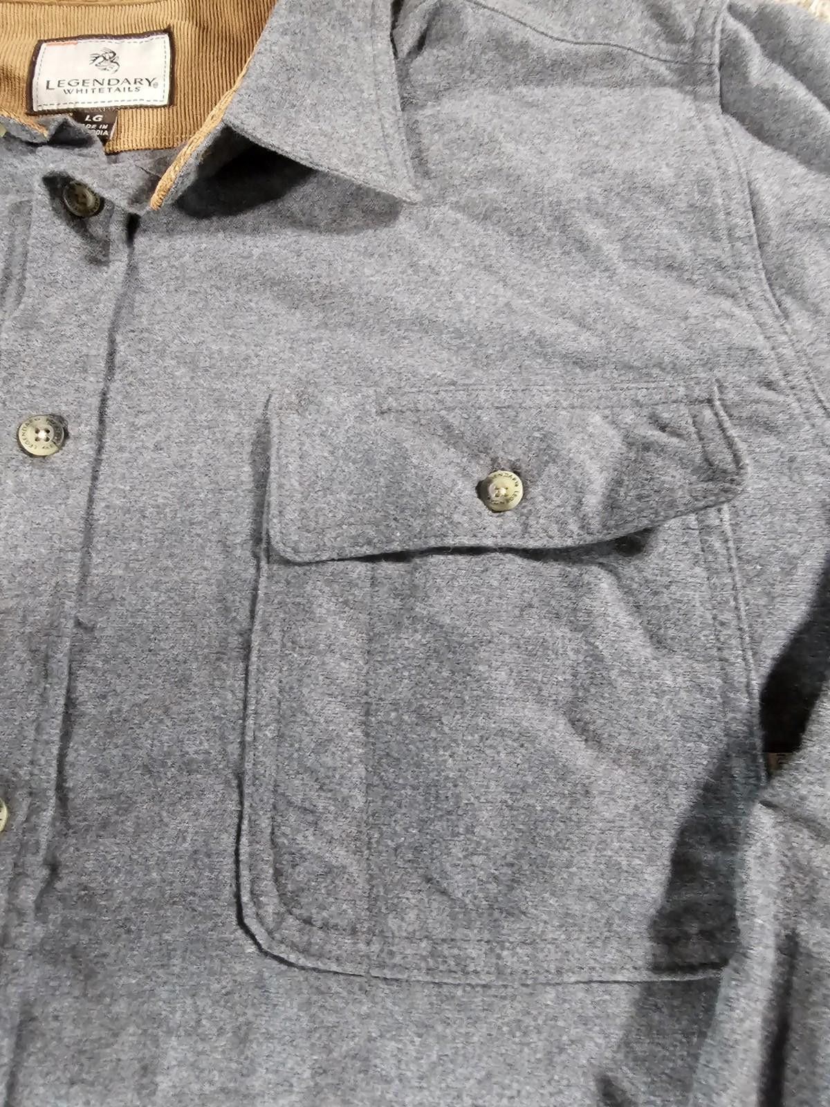 Designer Legendary Whitetails Flannel Shirt Mens L Gray Button Up Size US L / EU 52-54 / 3 - 3 Thumbnail