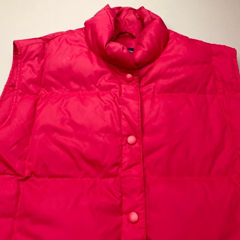 Lands' End Lands End Women's 2X 20w-22w Pink Snap Up Goose Down Quilted Puffer Vest 8186 Size XXL / US 16-18 / IT 52-54 - 3 Thumbnail
