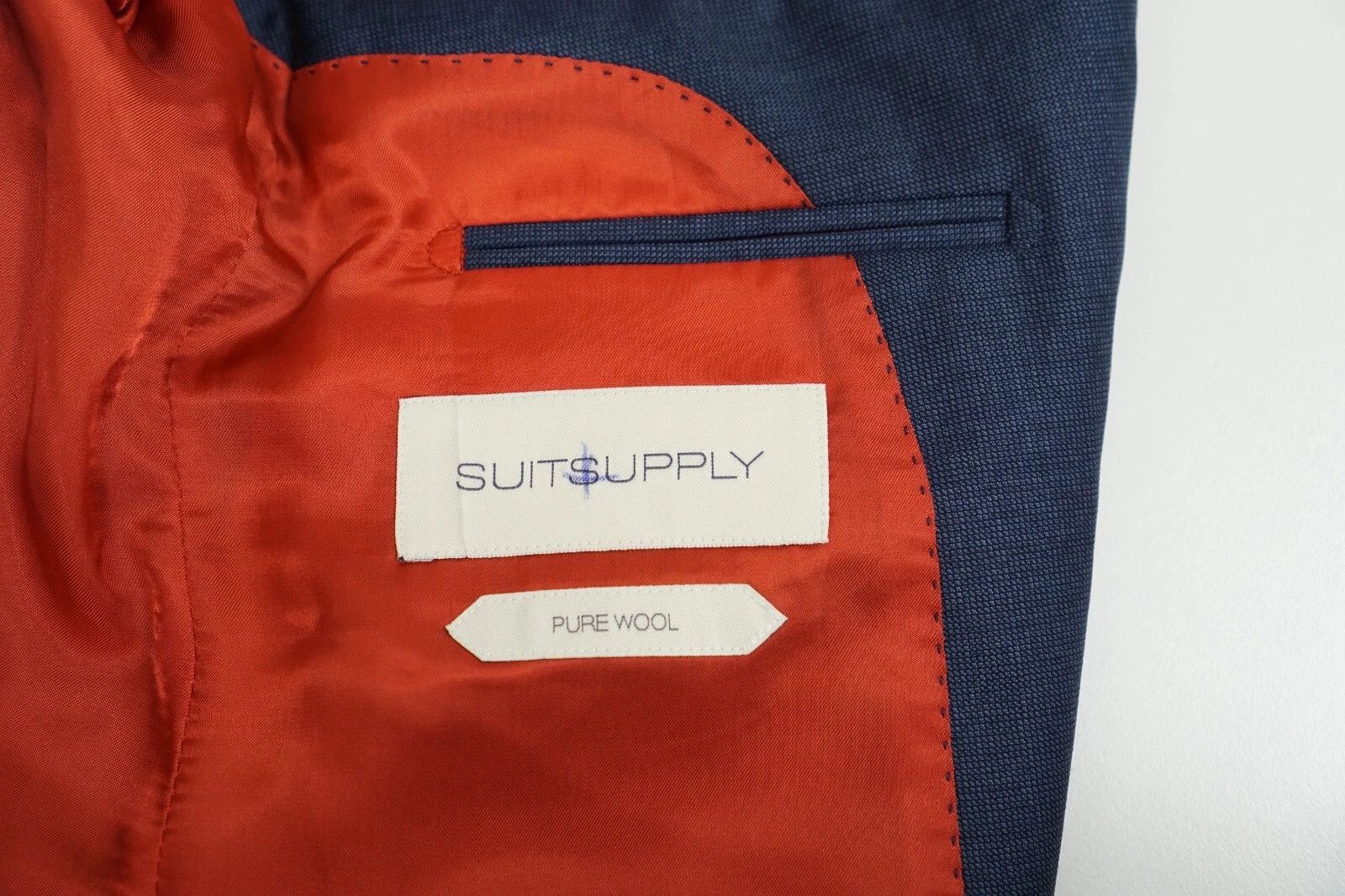 Suitsupply Men Suitsupply Blazer Sienna Ticket Pocket Blue Wool UK/US40 Size 40R - 4 Thumbnail