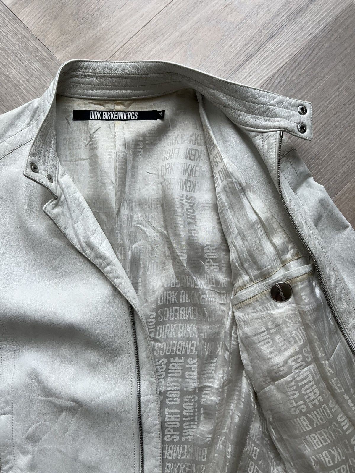 Dirk Bikkembergs Bikkembergs Sport White Leather Jacket Size US L / EU 52-54 / 3 - 4 Thumbnail