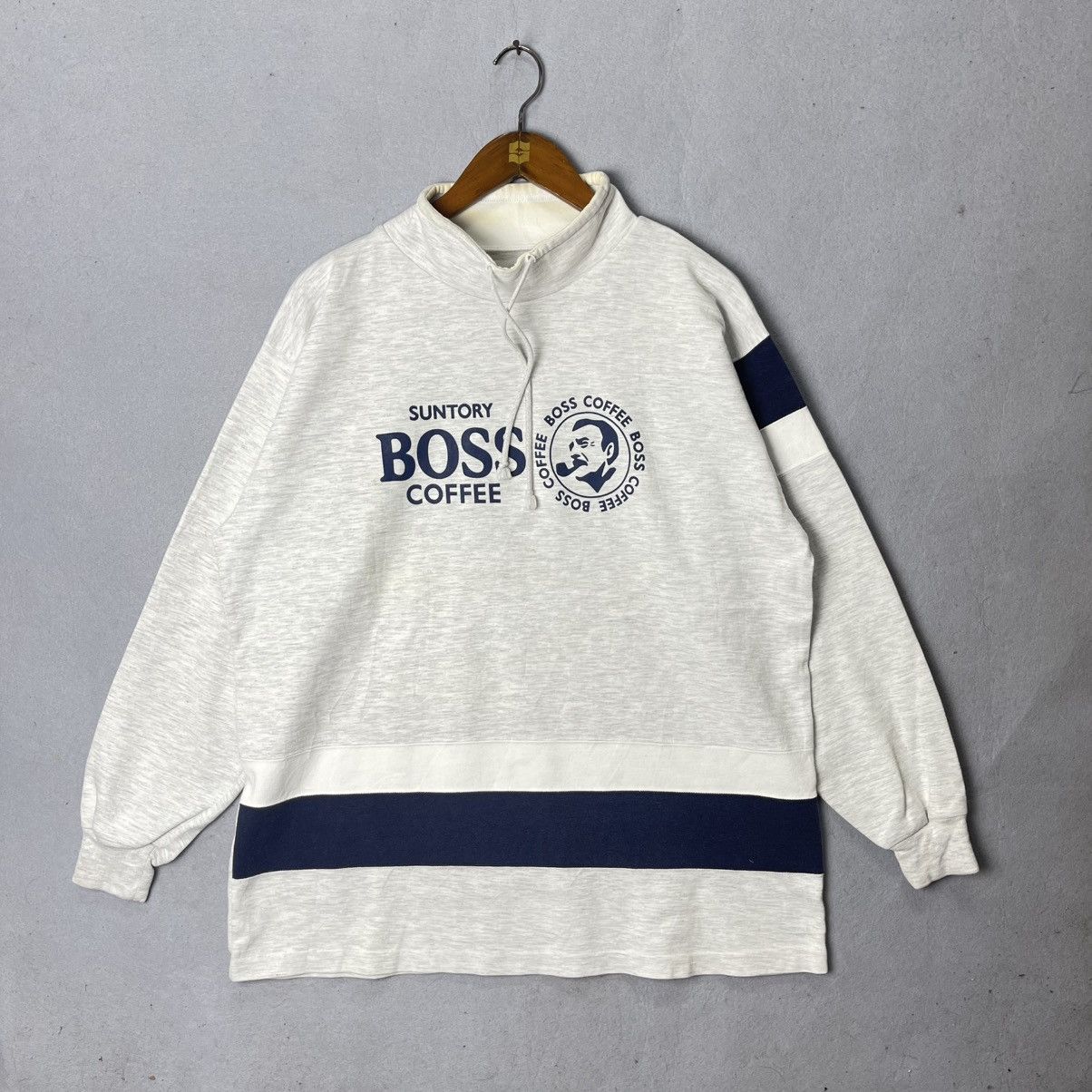 Japanese Brand Vintage Suntory Boss Coffee Mock Neck Sweatshirt Size US L / EU 52-54 / 3 - 1 Thumbnail