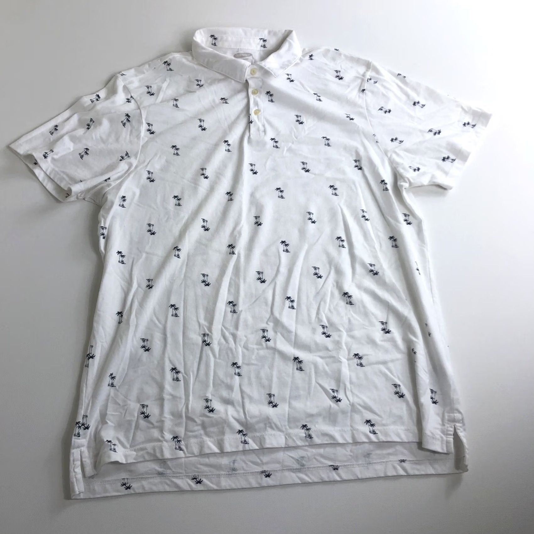 Old Navy VINTAGE Old Navy Polo Shirt Palm Trees White XL Mens N7 Regular Short Sleeve Size US XL / EU 56 / 4 - 2 Thumbnail