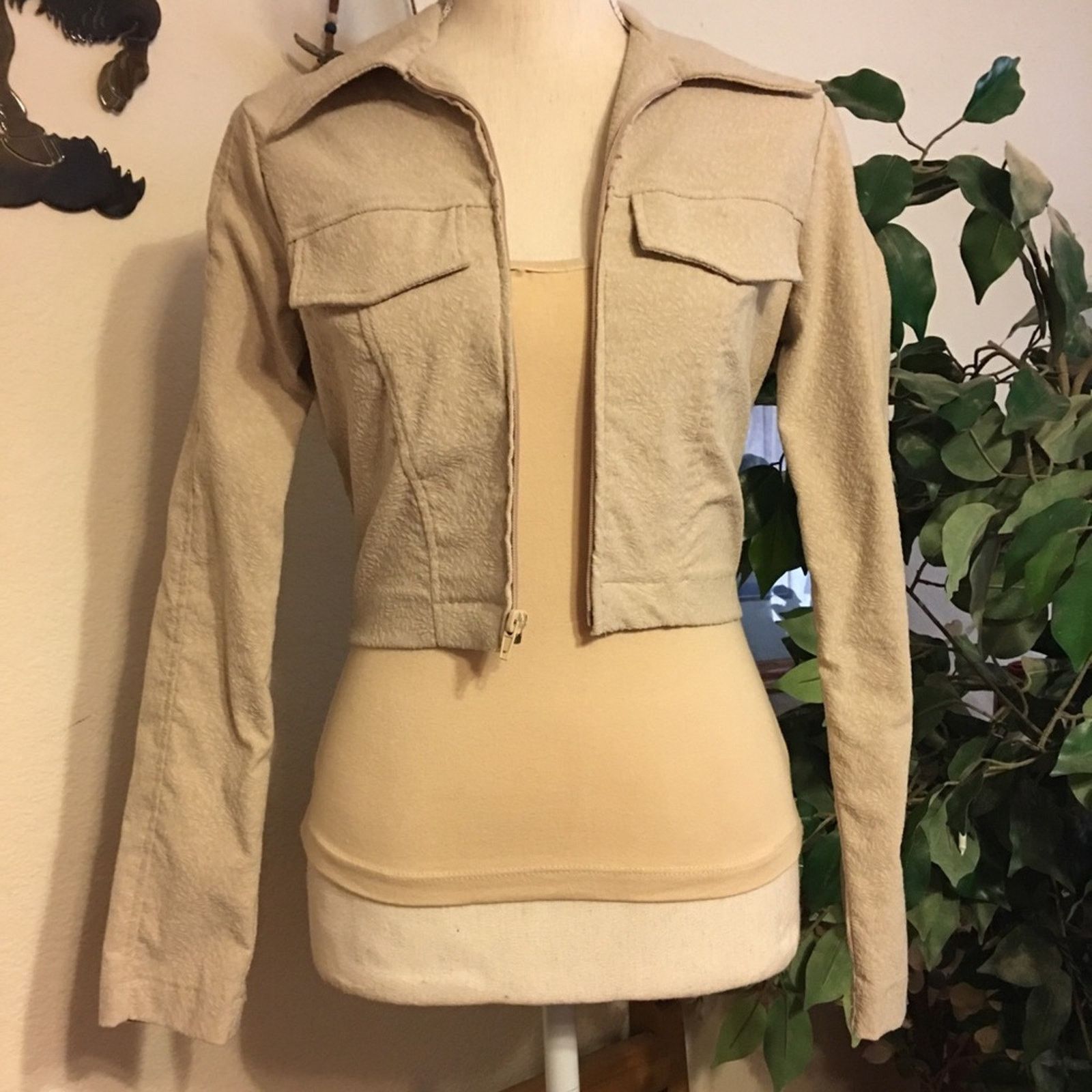 Other Georgette tan textured stretch jacket poncho S Size S / US 4 / IT 40 - 1 Thumbnail