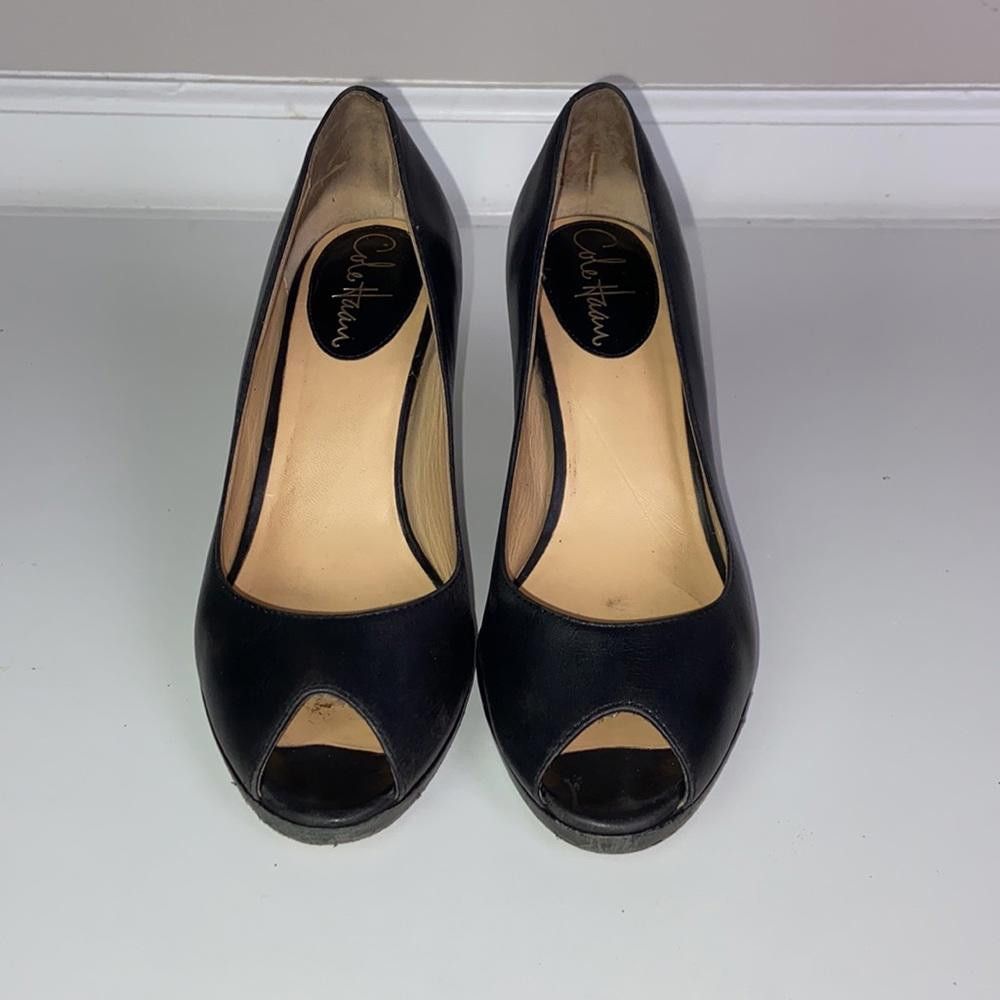Cole Haan Cole Haan l Black Leather Nike Air Heels Size 6.5 Size US 6.5 / IT 36.5 - 3 Thumbnail