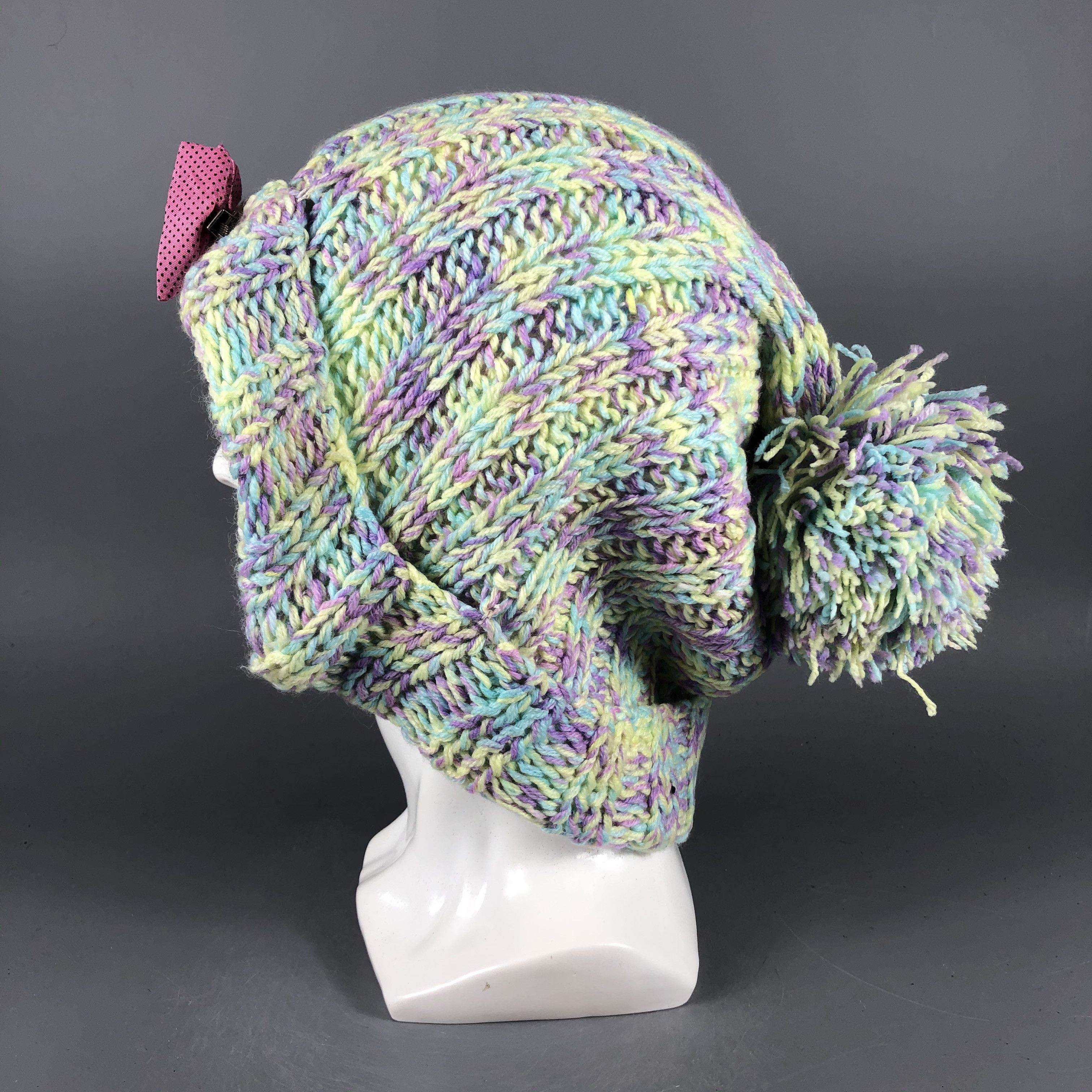 Japanese Brand × Vintage Candy Stripper Ribbon Beanie Snow Hat Snow Cap -D882 Size ONE SIZE - 1 Thumbnail