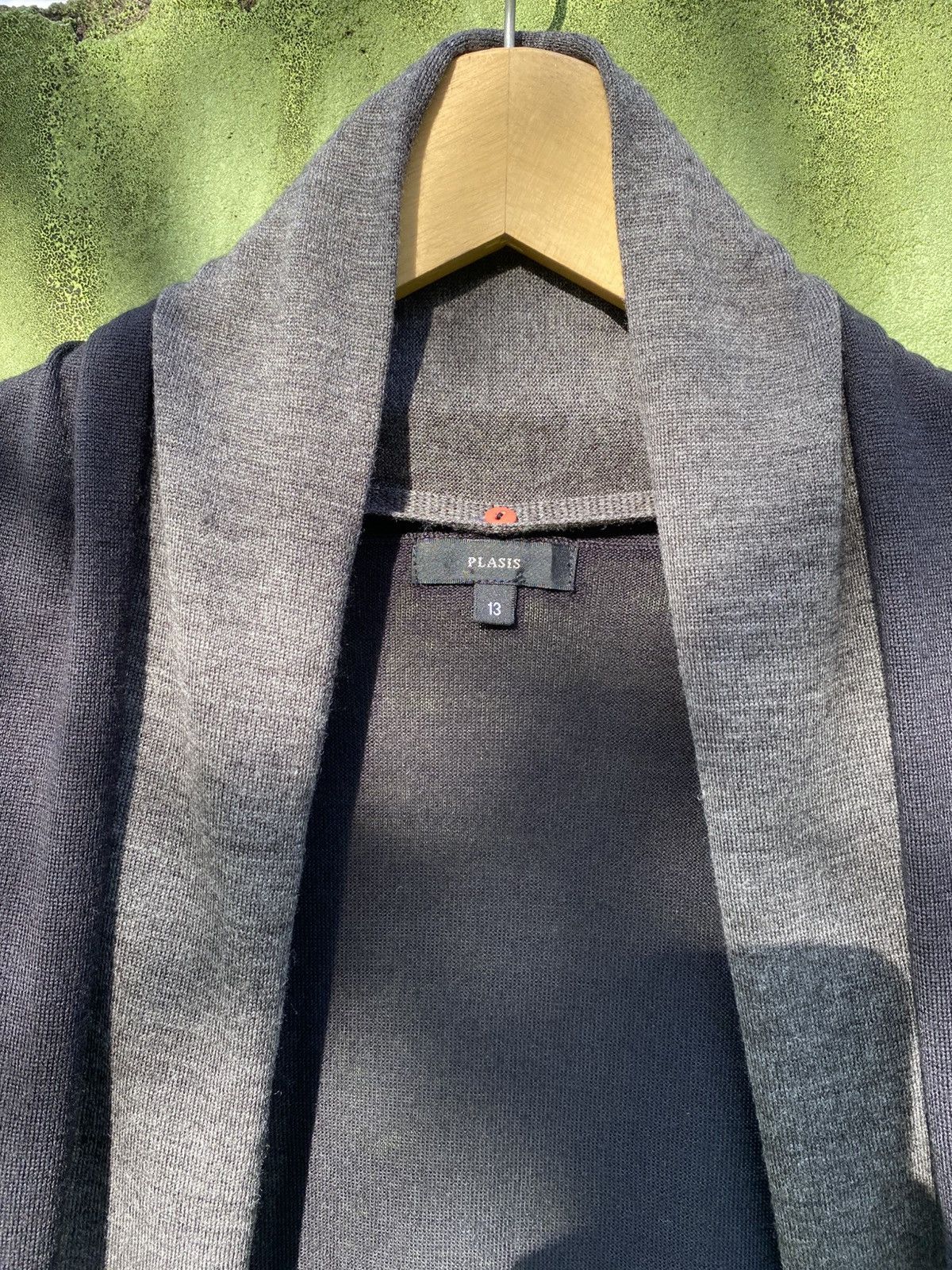 Japanese Brand Plasis Shawl Collar Knit Cardigan Dark Navy Minimalist Japan Size US M / EU 48-50 / 2 - 2 Thumbnail