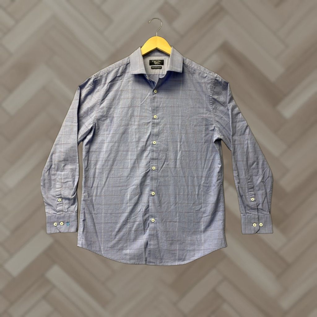 Original Penguin VINTAGE Original Penguin Cotton Shirt Mens Medium Blue Plaid Casual Dresswear Size US M / EU 48-50 / 2 - 1 Thumbnail