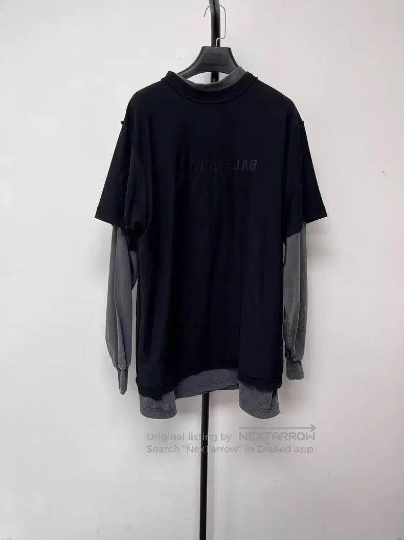 Balenciaga Balenciaga Plain color faux two-piece round neck long slee Size US S / EU 44-46 / 1 - 1 Thumbnail