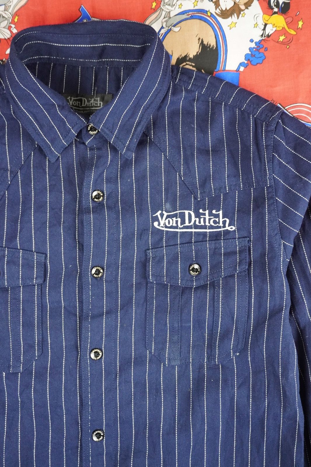 Von Dutch Von Dutch Leave Me In Peace Long sleeve denim embroidered Size US M / EU 48-50 / 2 - 1 Thumbnail