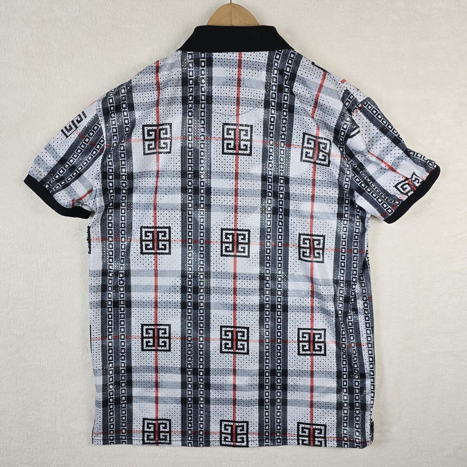 Other Pavini Luxury Men’s Polo Striped Geometric AOP Shirt XL Size US XL / EU 56 / 4 - 6 Thumbnail