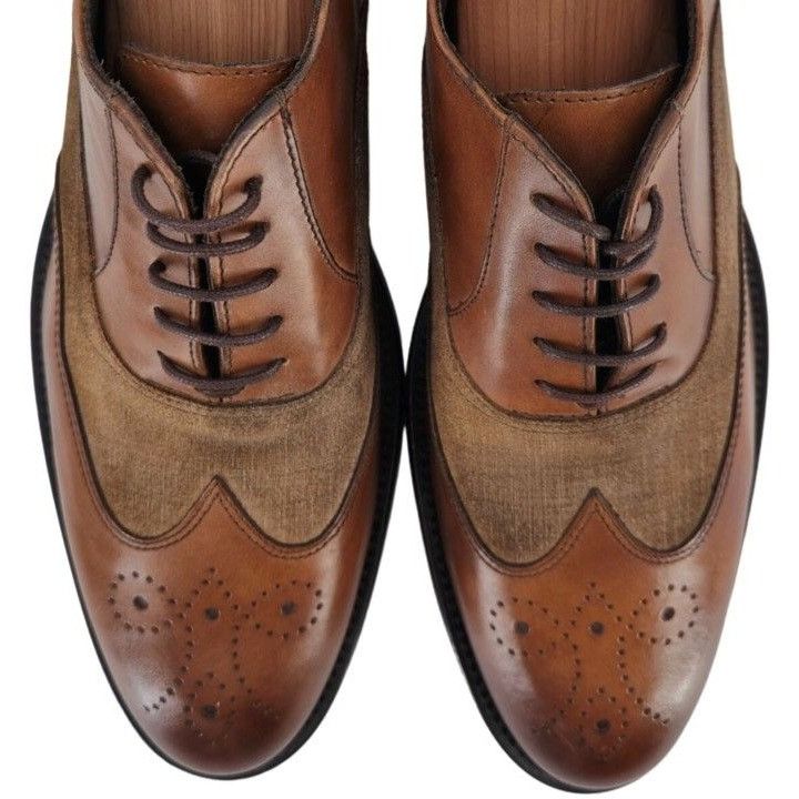 Bruno Magli New Bruno Magli Italy Brown Leather Suede Wingtip Oxfords 10 Size US 10 / EU 43 - 9 Thumbnail