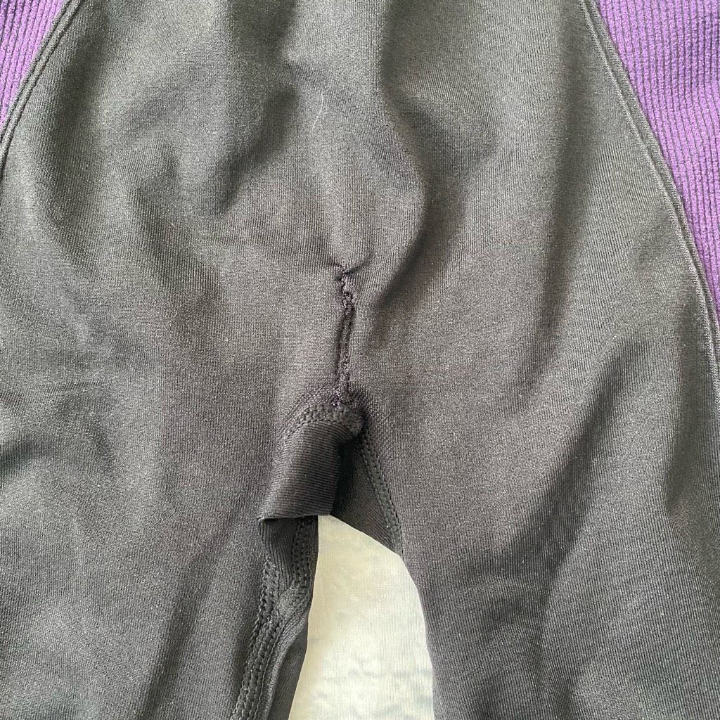 Other Fabletics Demi Lovato & 90 degrees women XS pull on fitted leggings black purple Size 26" / US 2 / IT 38 - 5 Thumbnail