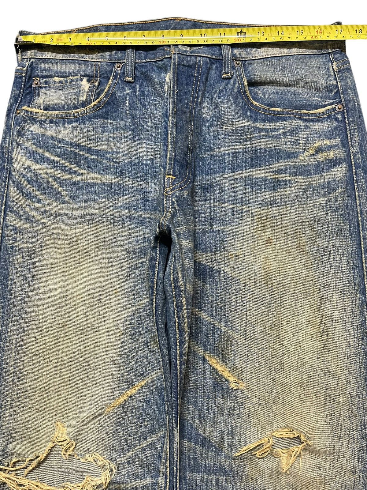 Levi's Vintage 90s Levis 501 Mud Wash Distressed Style Baggy Jeans Size US 34 / EU 50 - 12 Thumbnail