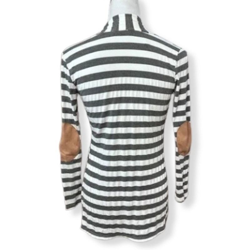 Other Myobe Cardigan Sweater Elbow Patches Striped Gray White S Size S / US 4 / IT 40 - 4 Thumbnail