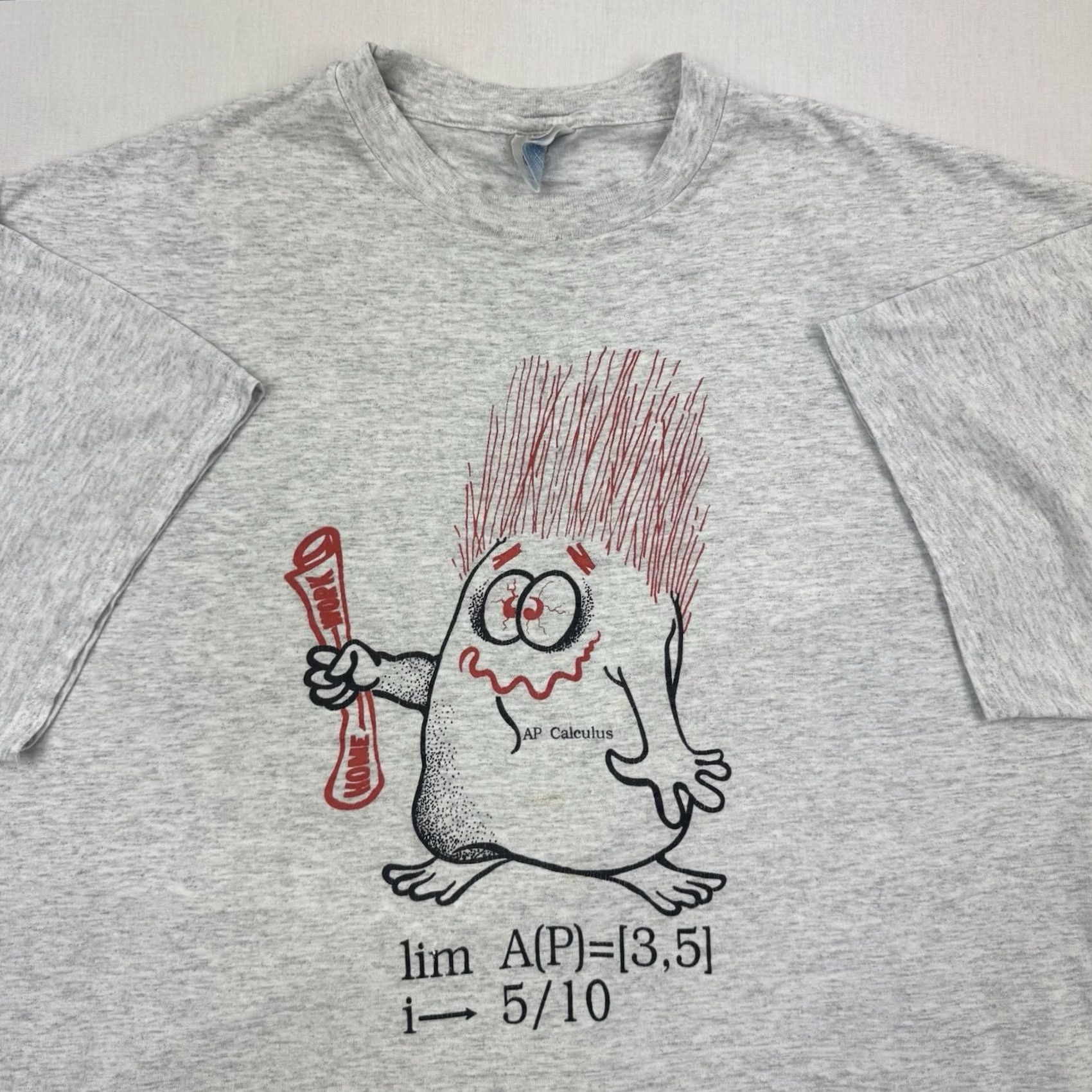Hanes VINTAGE Hanes T-Shirt Men XL Gray 90s Funny Math School Shirt Mens Size US XL / EU 56 / 4 - 2 Thumbnail