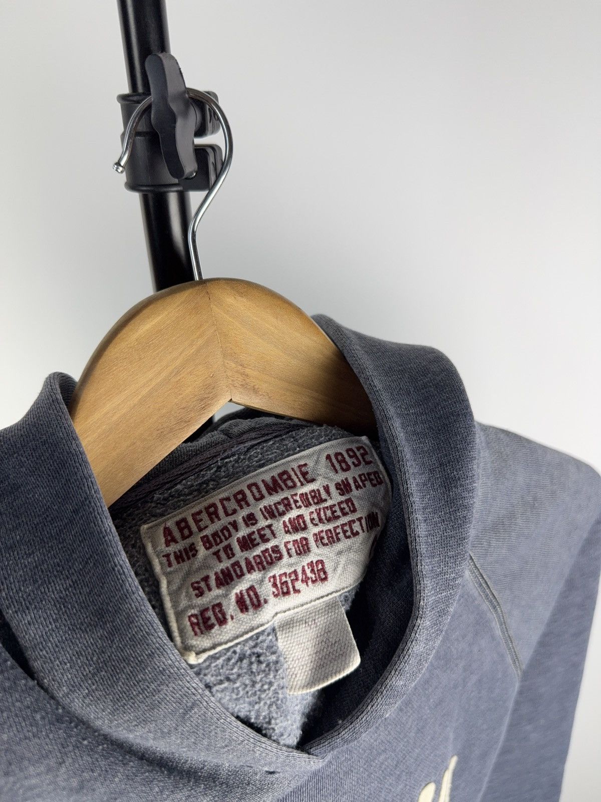 Abercrombie & Fitch Vintage Y2K 00s Abercrombie Blue Hoodie Raglan Fit USA Style Size M / US 6-8 / IT 42-44 - 7 Thumbnail