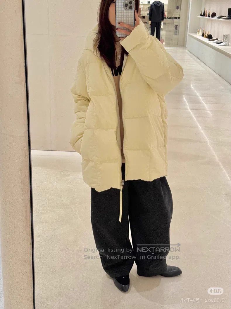 Jil Sander Jil Sander size 34 Beige zippered down jacket with hood Size M / US 6-8 / IT 42-44 - 1 Thumbnail
