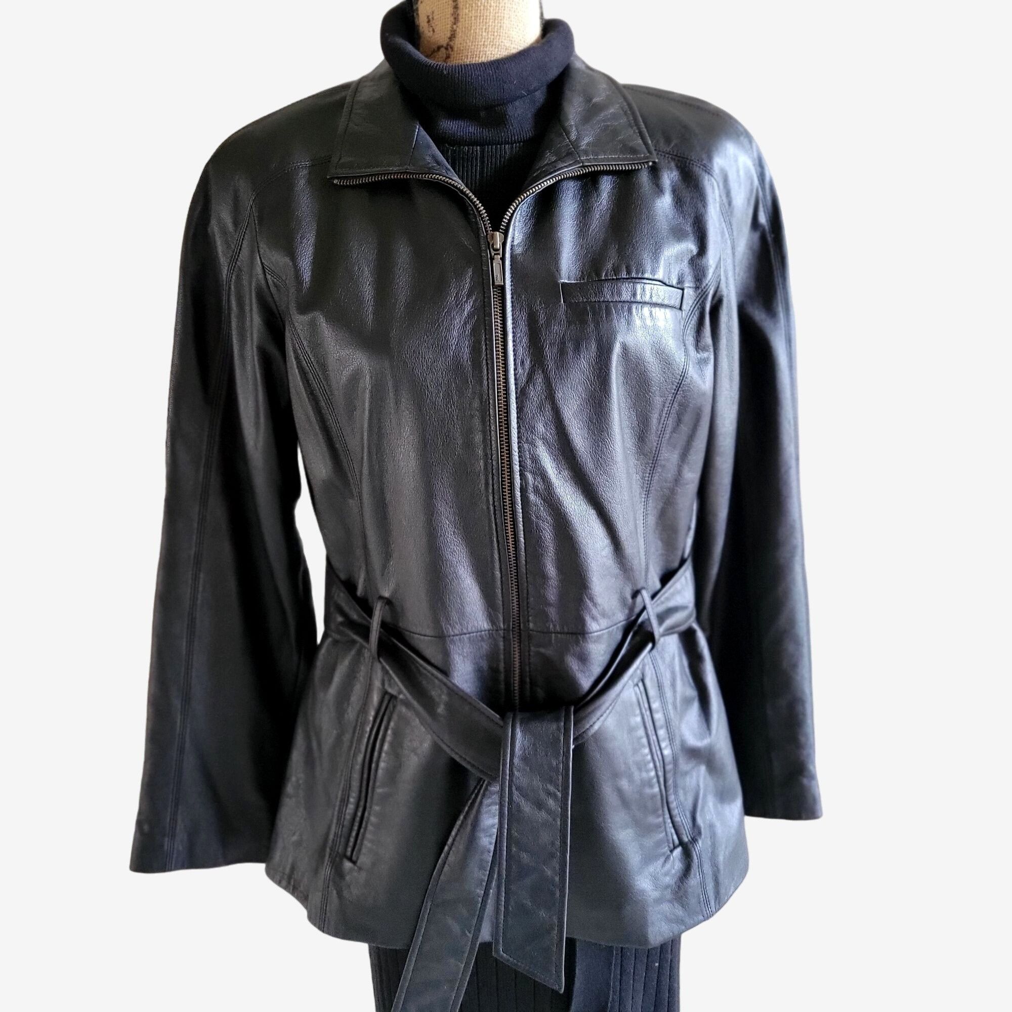 Preston & York Vintage Preston & York Lambskin Black Women's Leather Jacket Size S / US 4 / IT 40 - 4 Thumbnail
