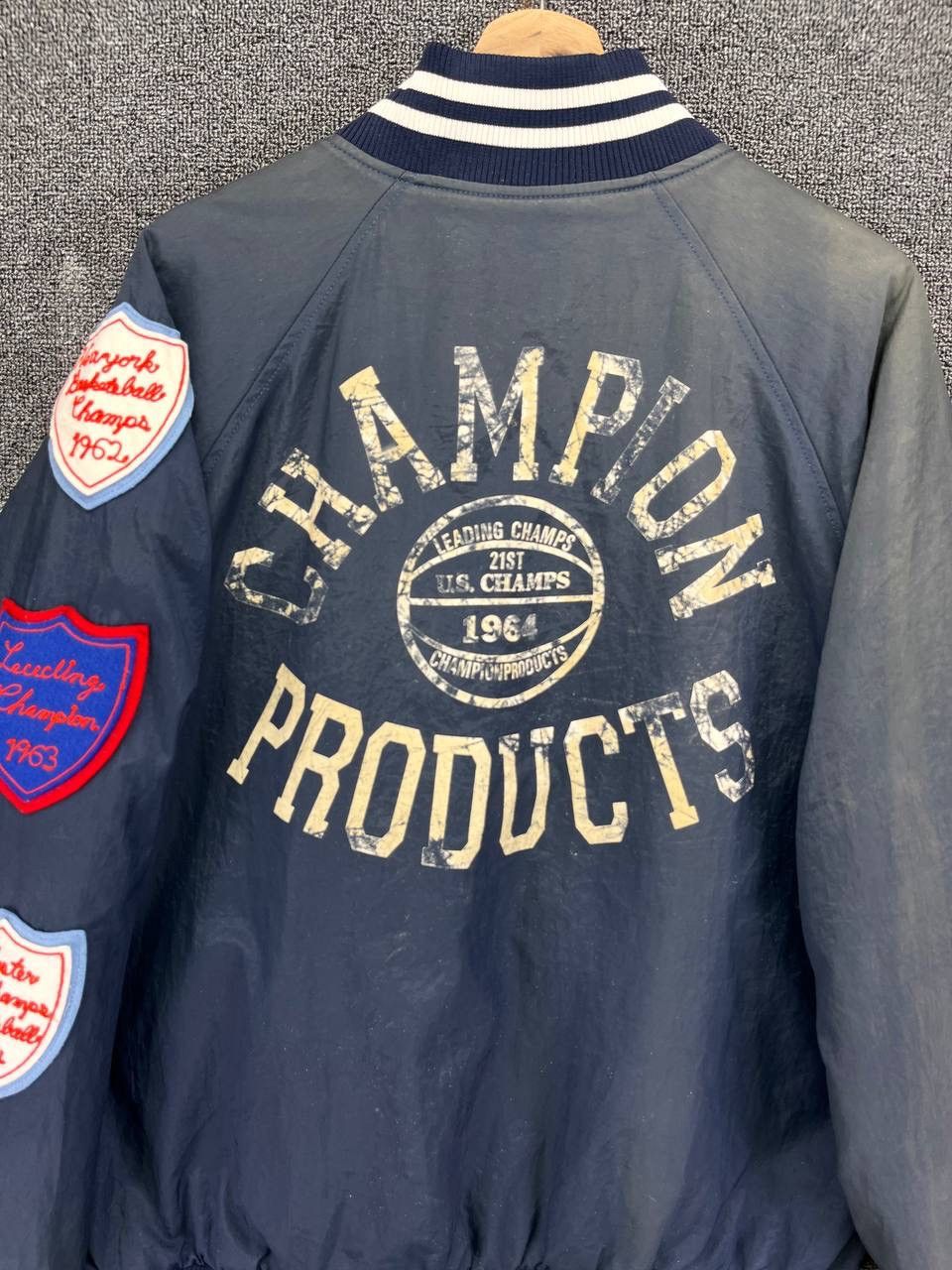 Champion Vintage Champion Rare Patchwork Trashed Varsity Jacket Size US L / EU 52-54 / 3 - 5 Thumbnail