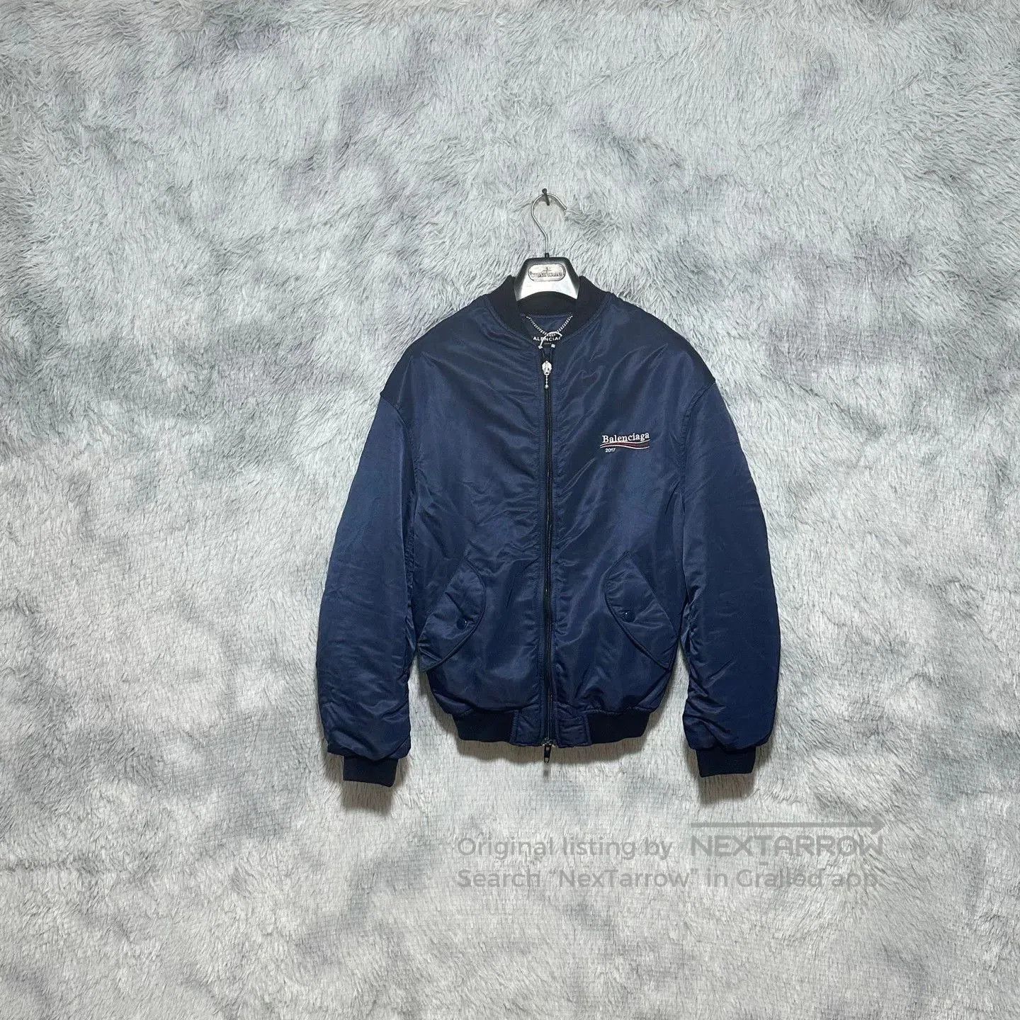 Balenciaga balenciaga embroidered bomber jacket in deep blue. Size US L / EU 52-54 / 3 - 1 Thumbnail